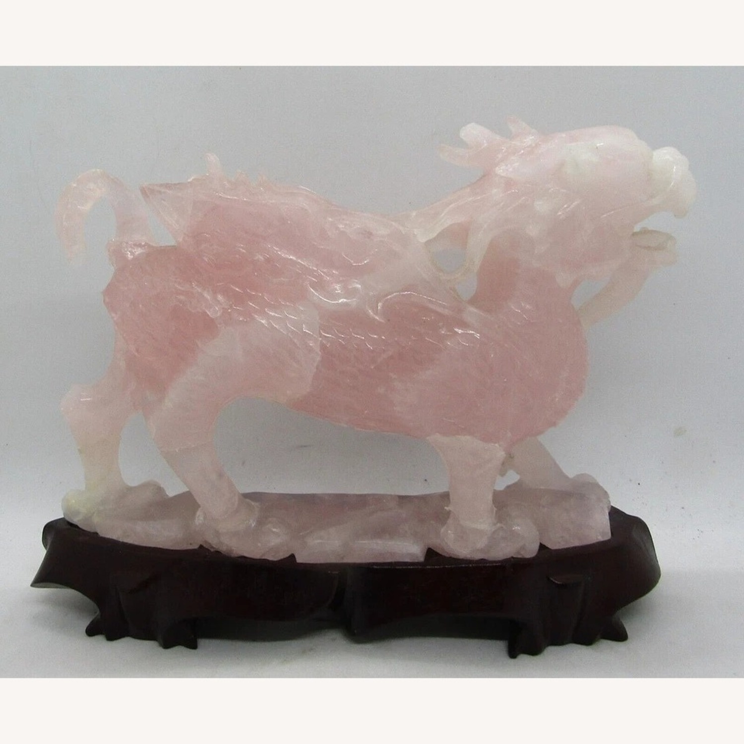 Qing Dynasty Chinese Pink Jade Dragon Sculpture - image-5