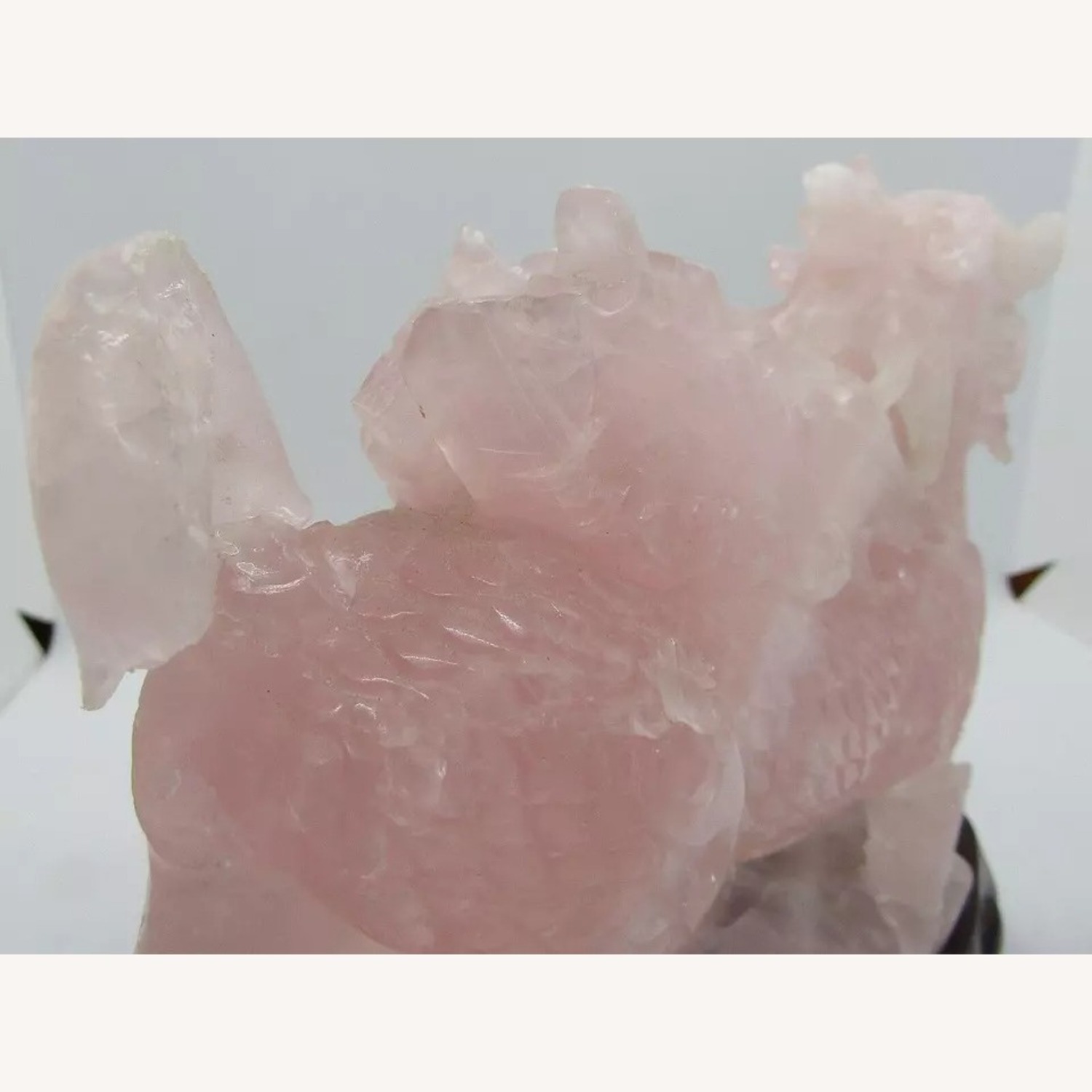 Qing Dynasty Chinese Pink Jade Dragon Sculpture - image-12