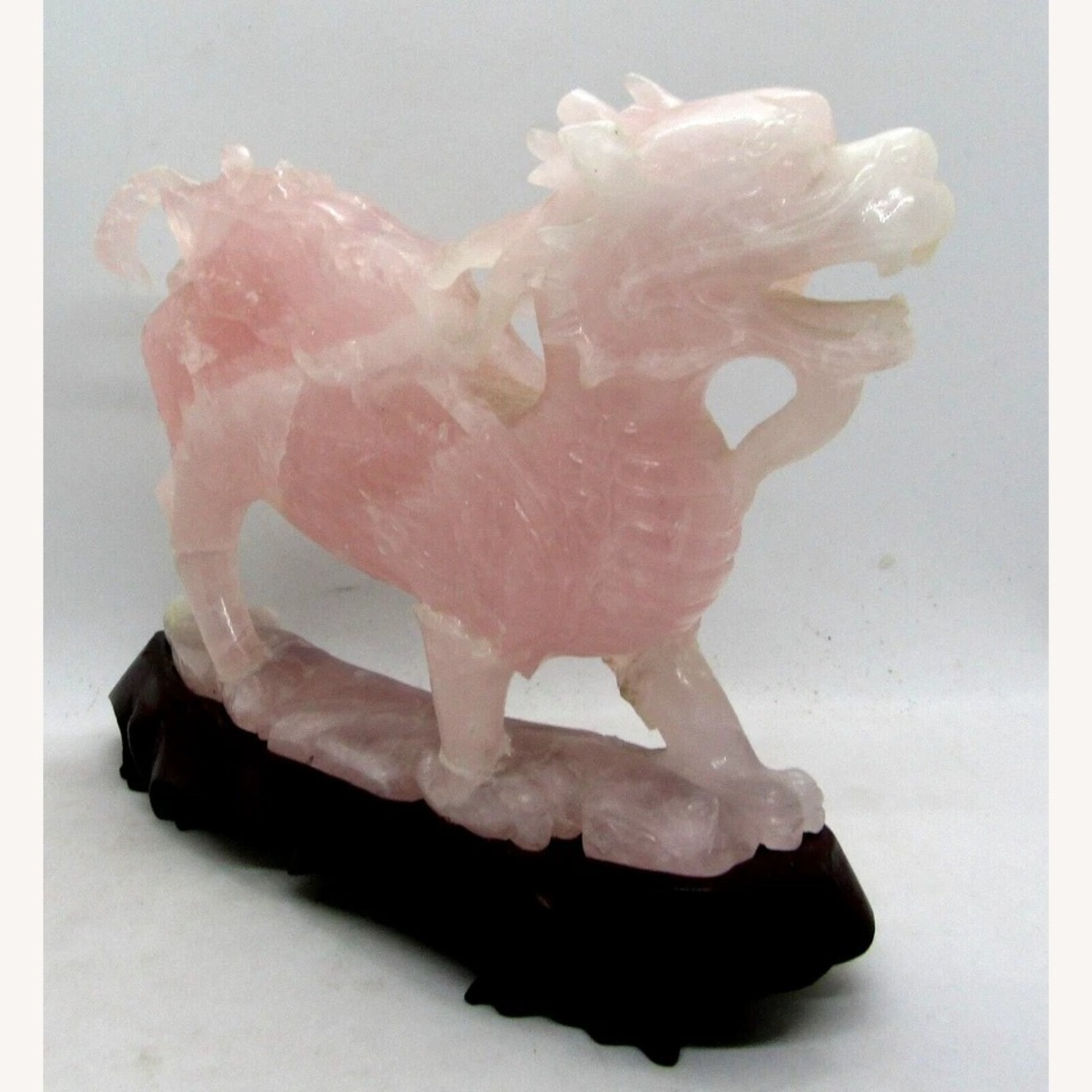 Qing Dynasty Chinese Pink Jade Dragon Sculpture - image-4