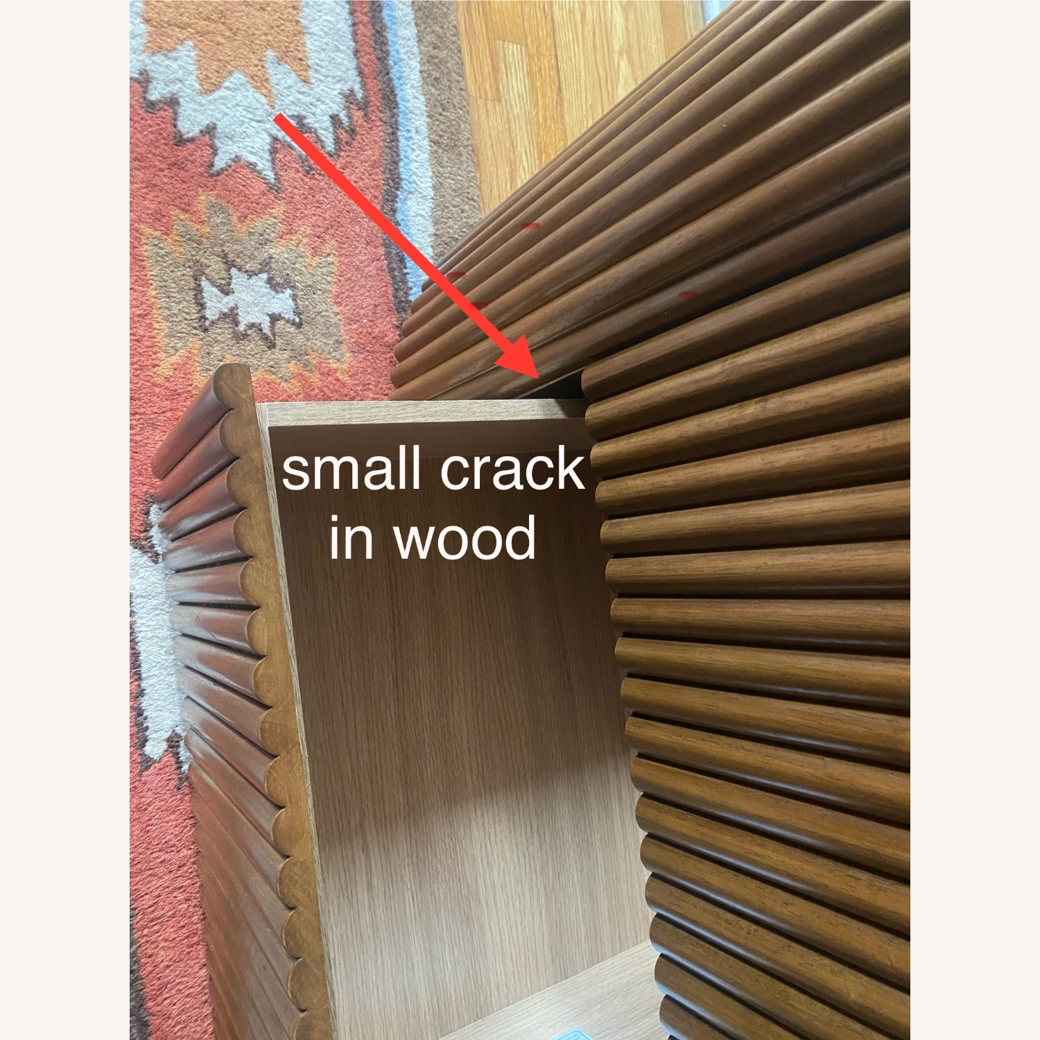 Rounded, fluted walnut dresser - image-2