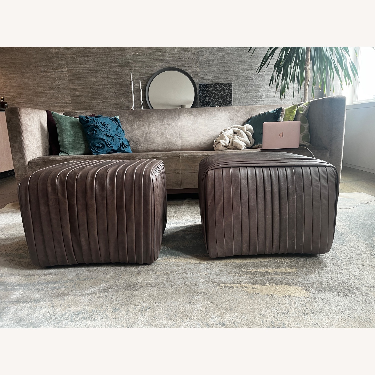 Custom Leather Ottomans - image-1