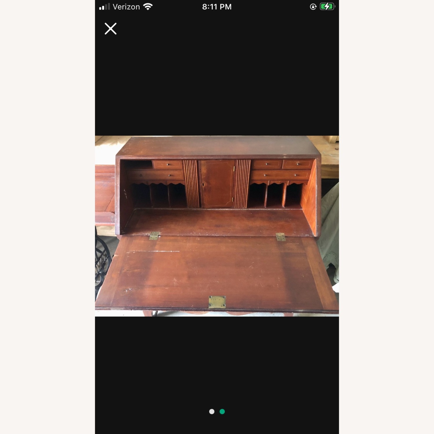 Antique Cherry Secretary Desk with Four Drawers - image-3