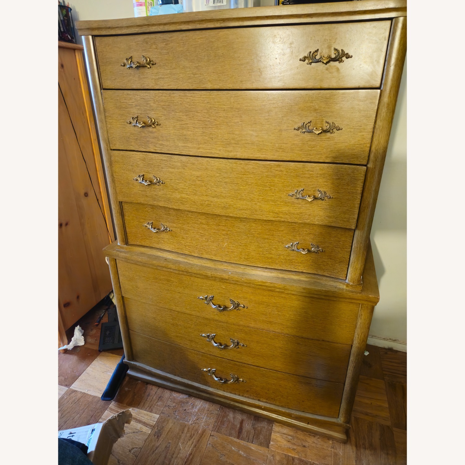 Vintage Hard Wood Dresser with 7 Roomy Drawers - image-1