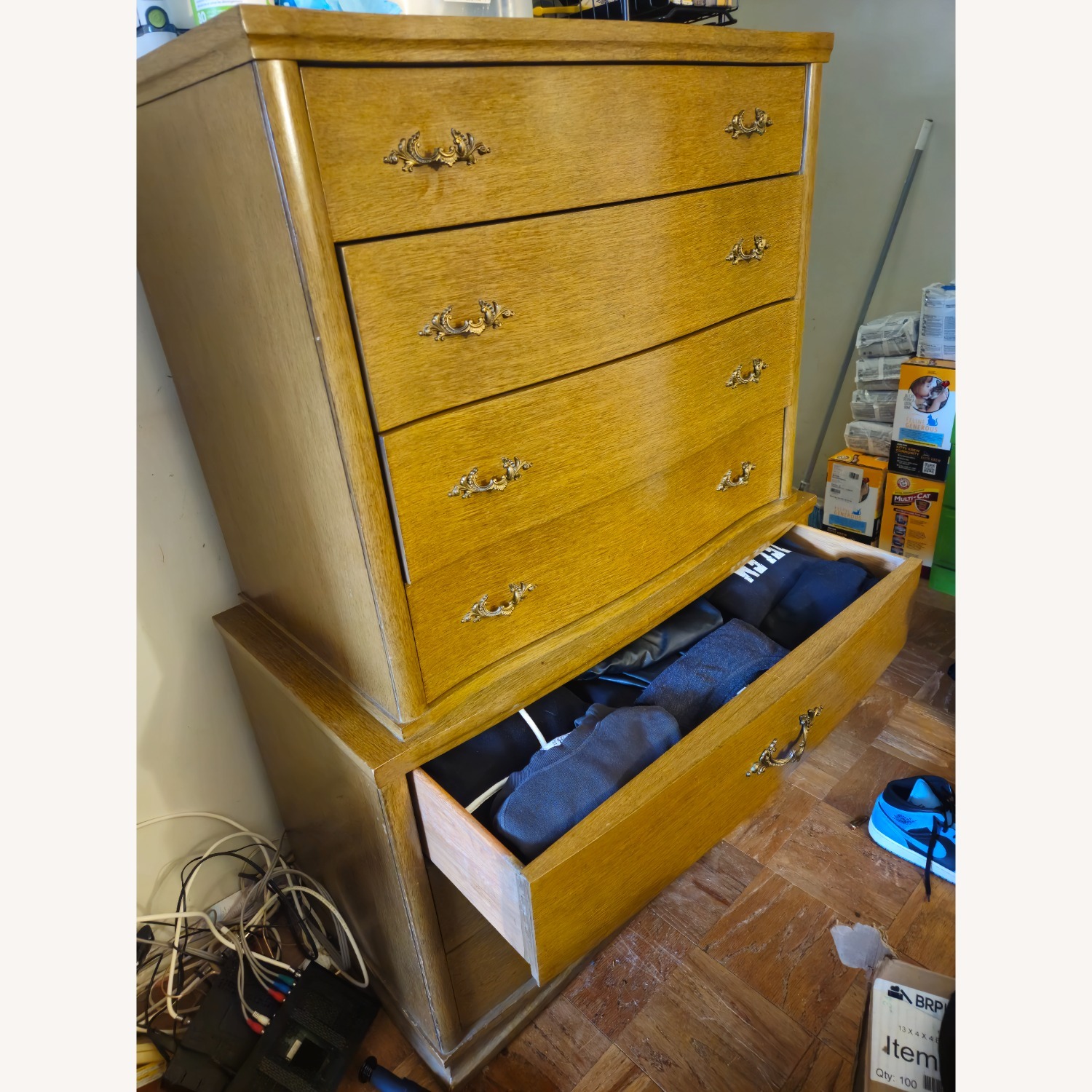 Vintage Hard Wood Dresser with 7 Roomy Drawers - image-6