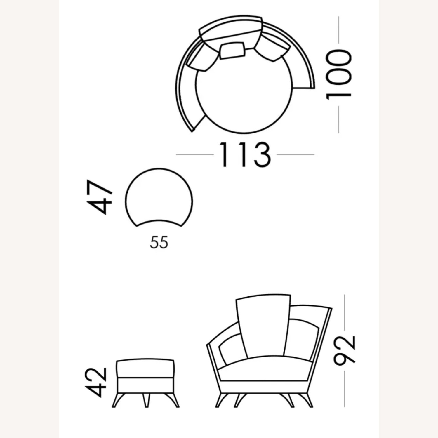 Accent Chair W Foot Rest and 3 Pillows - image-8