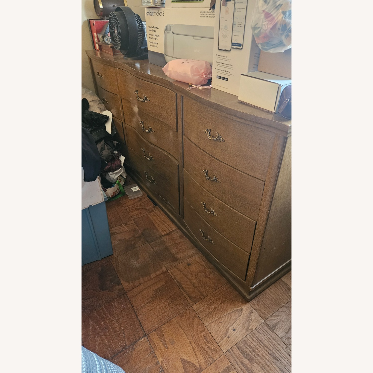 Vintage Wood 12 Drawer Dresser - image-1