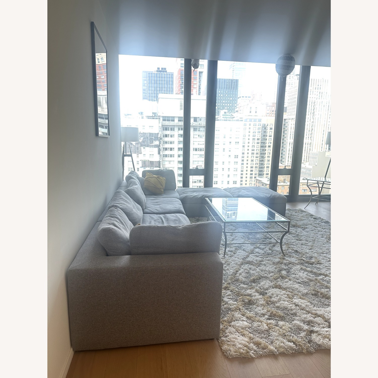 Wayfair Burrows 158" Gray Sofa with Ottoman - image-3