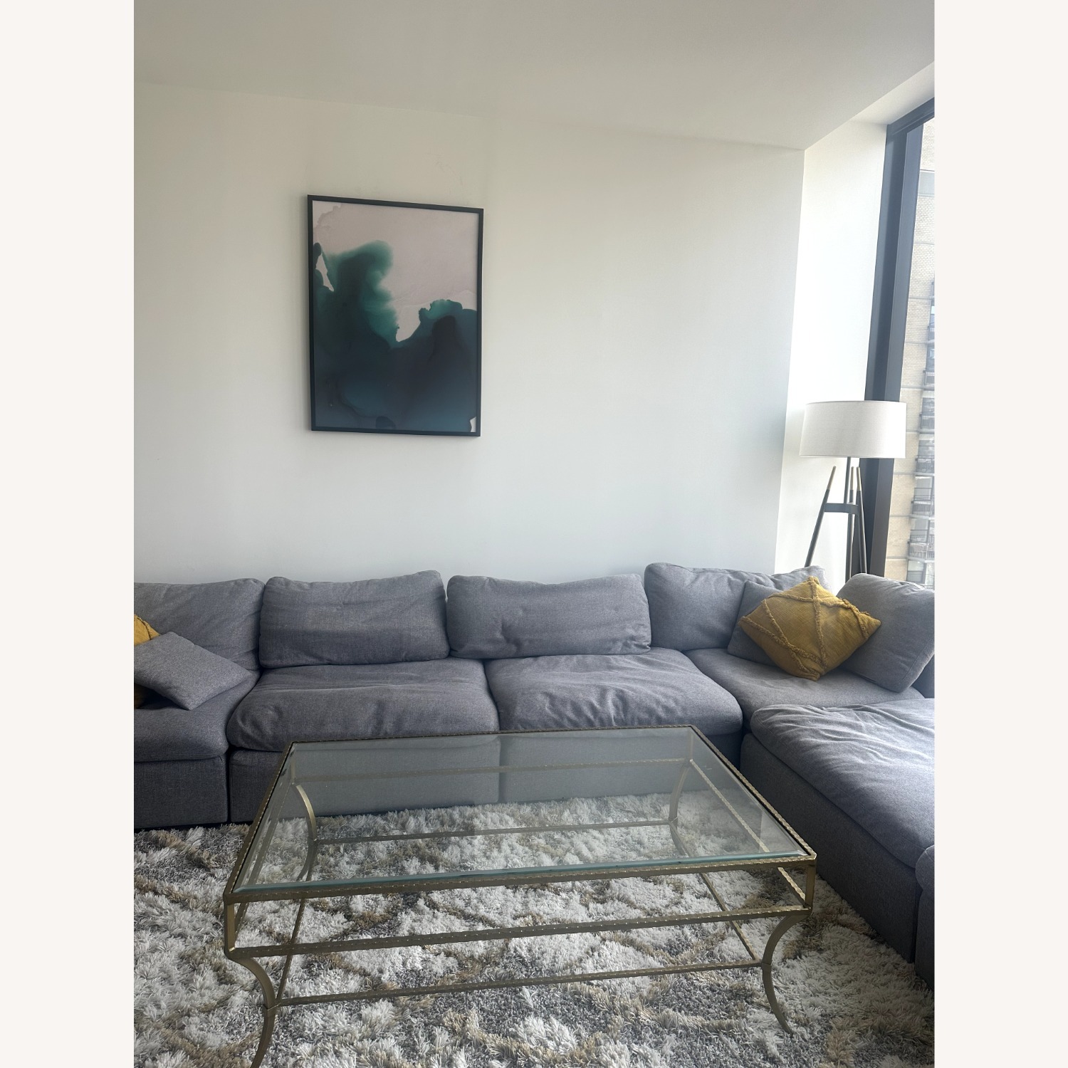 Wayfair Burrows 158" Gray Sofa with Ottoman - image-4