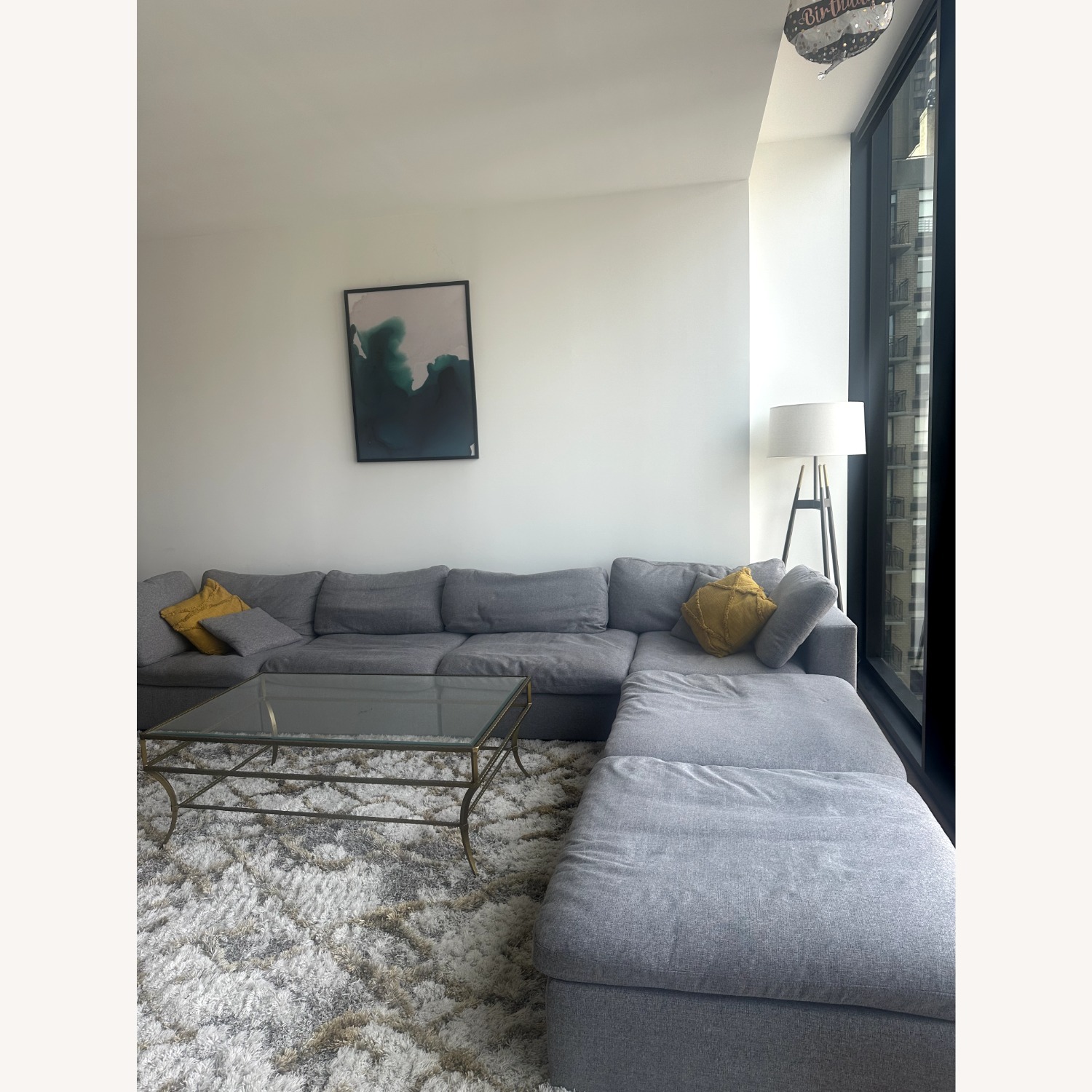 Wayfair Burrows 158" Gray Sofa with Ottoman - image-5