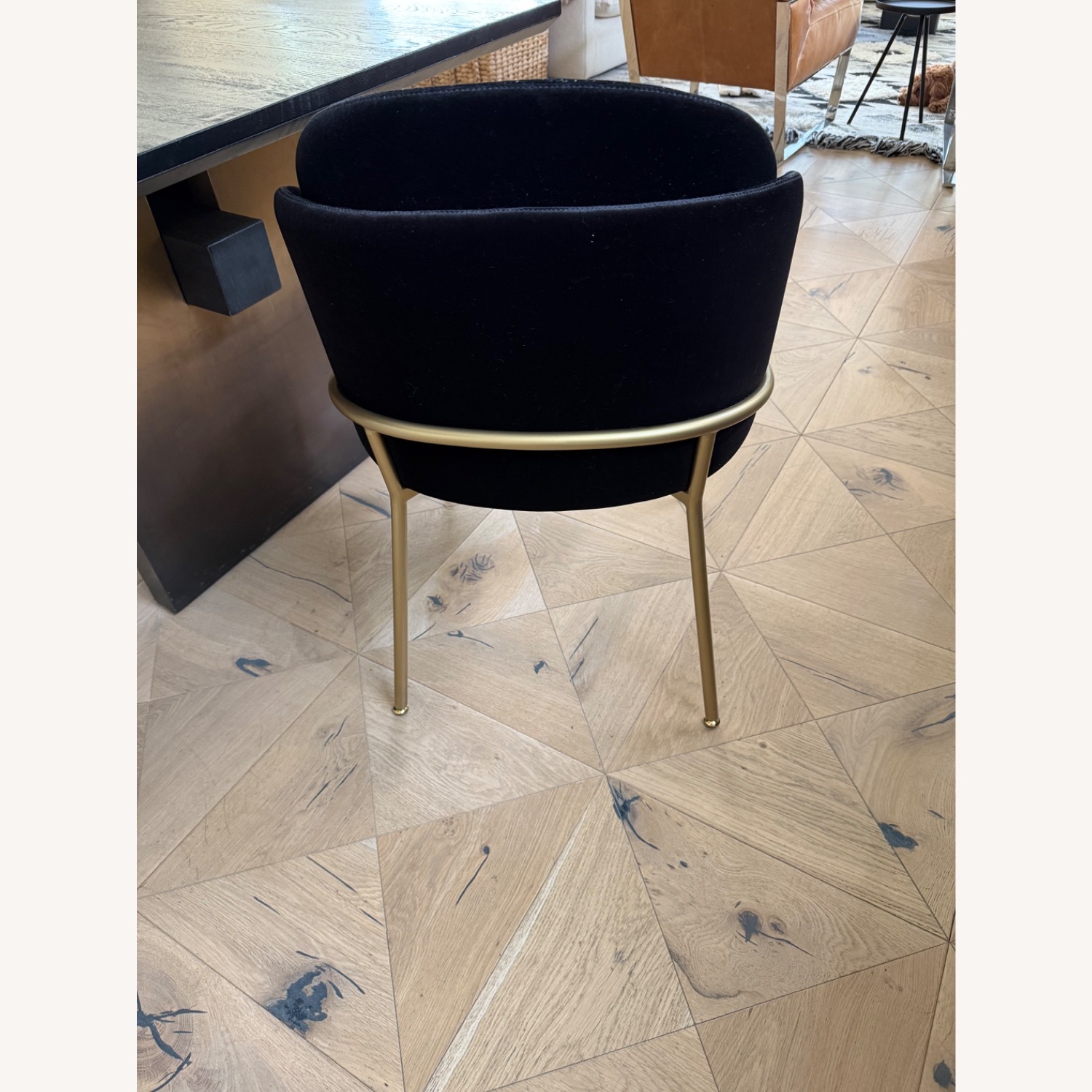 Black Velvet and Brass Rove Concepts Dining Chairs - image-5