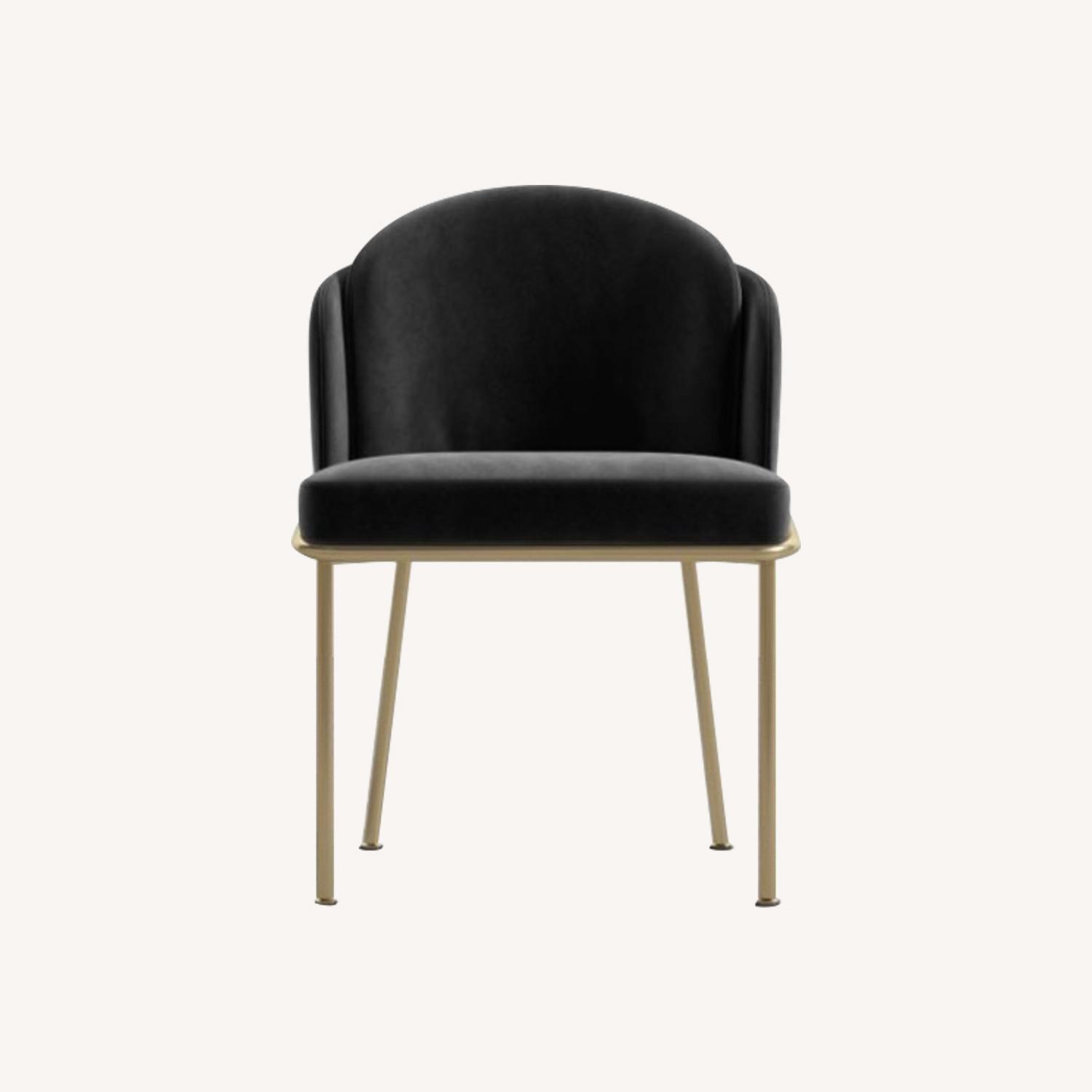 Black Velvet and Brass Rove Concepts Dining Chairs - image-0