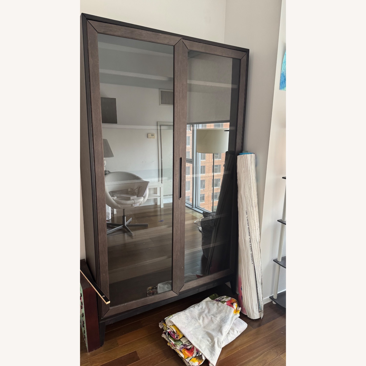 Glass Front Wood Bookshelf - image-2