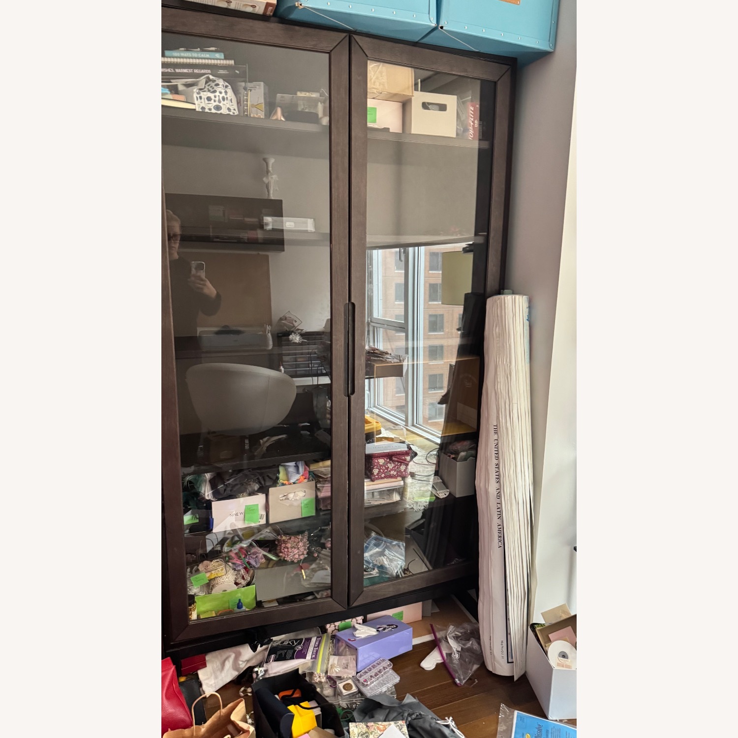 Glass Front Wood Bookshelf - image-3