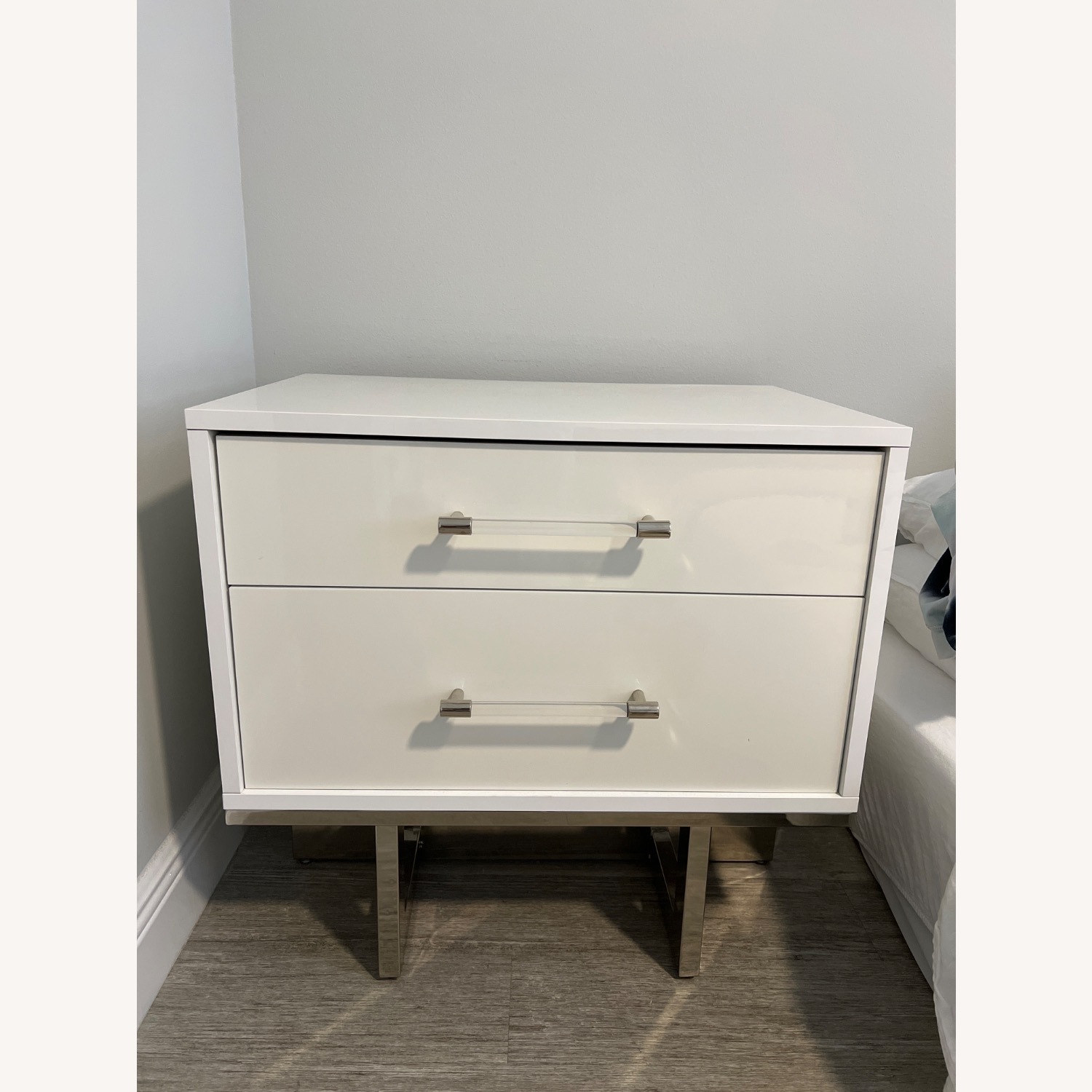 2 Cortina White Nightstands - image-1