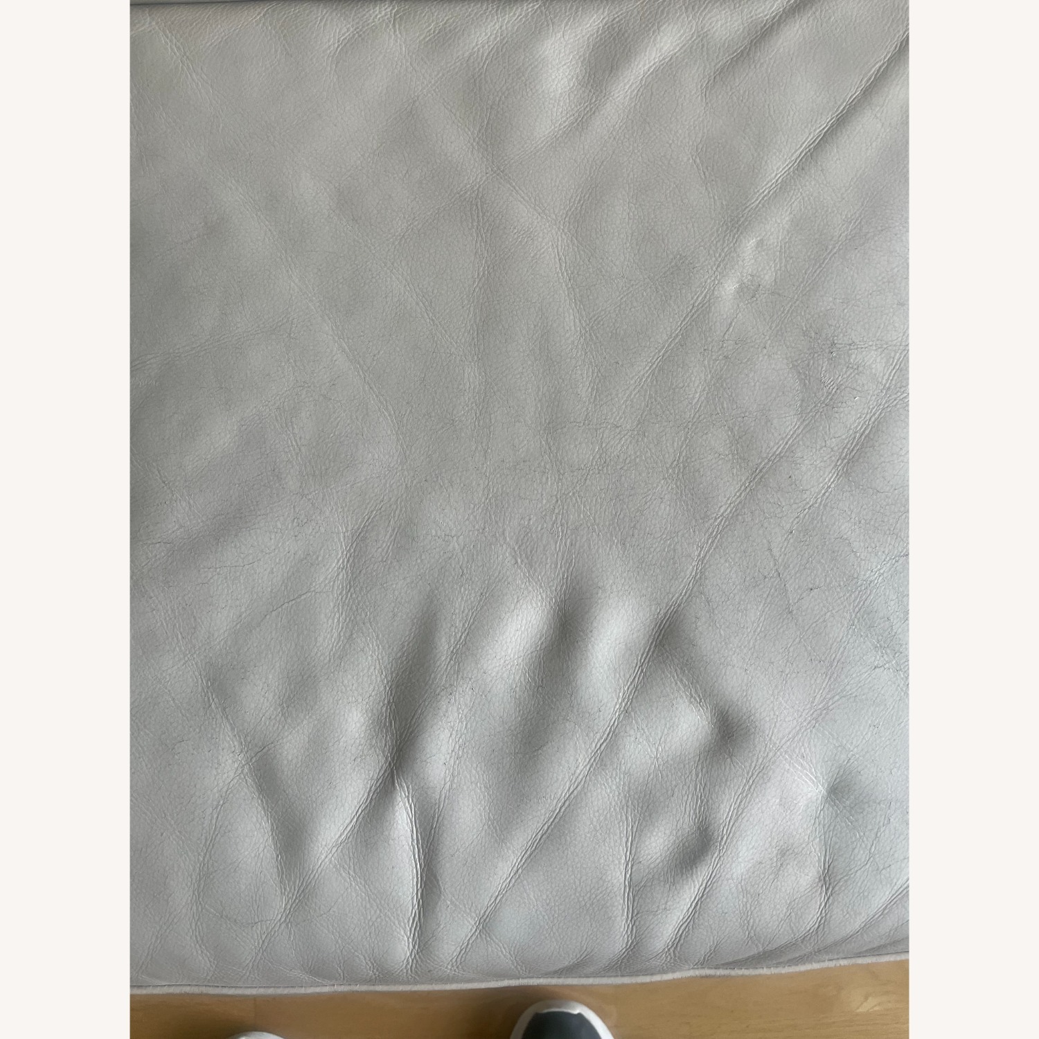 West Elm White (Soft) Leather Loveseat - image-3