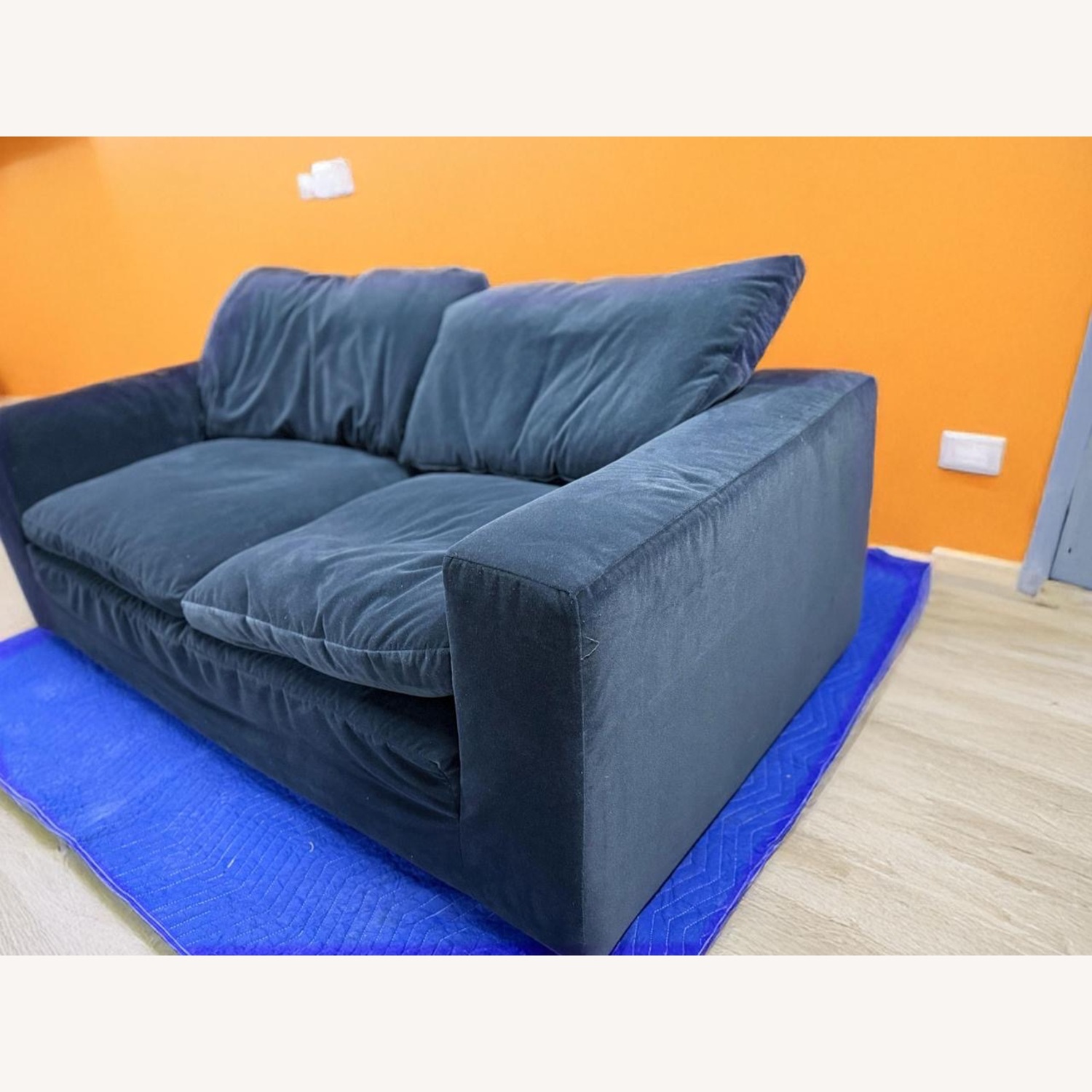 Restoration Hardware Cloud Loveseat- Blue velvet - image-2