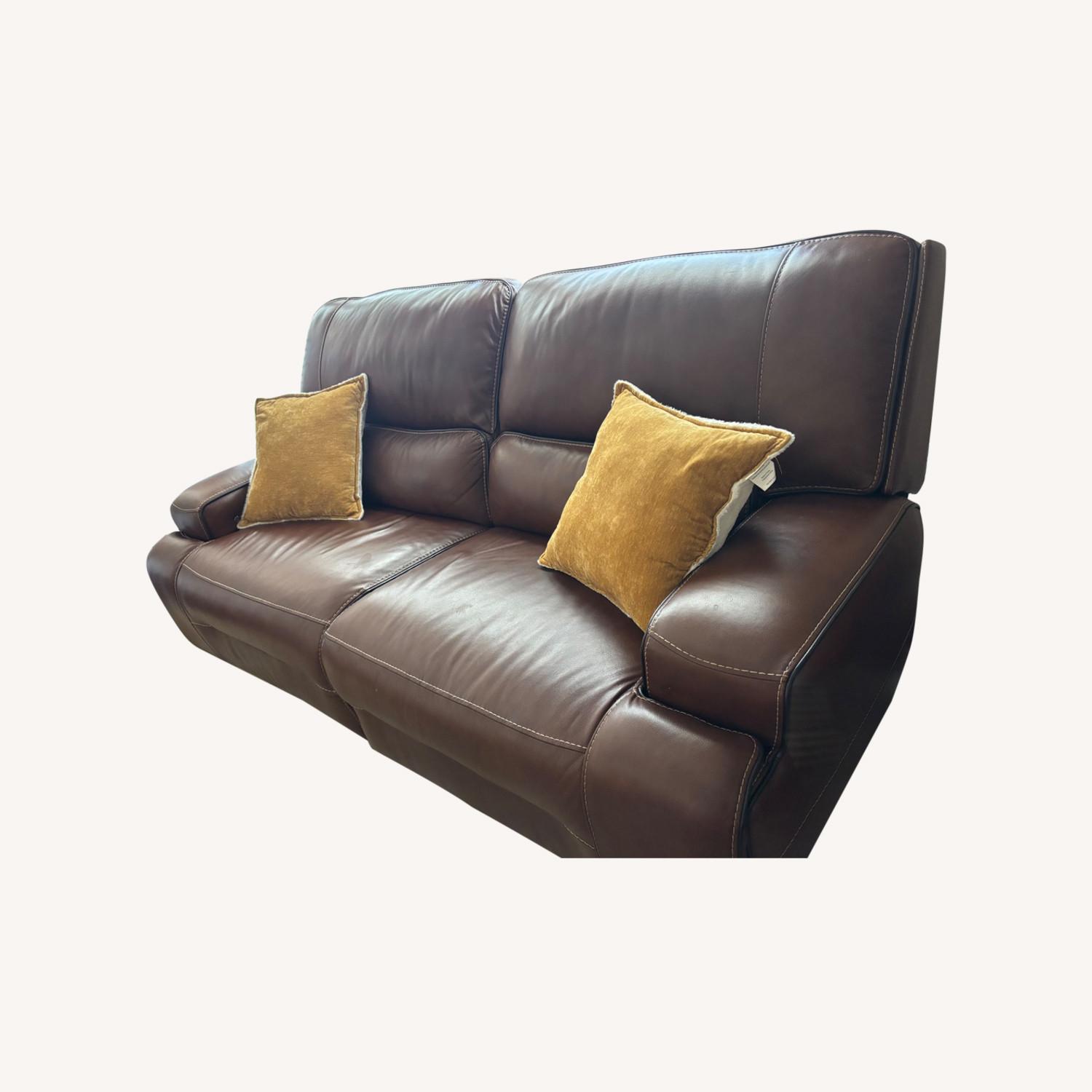 Brown Leather Recliner 2 Sectional - image-0