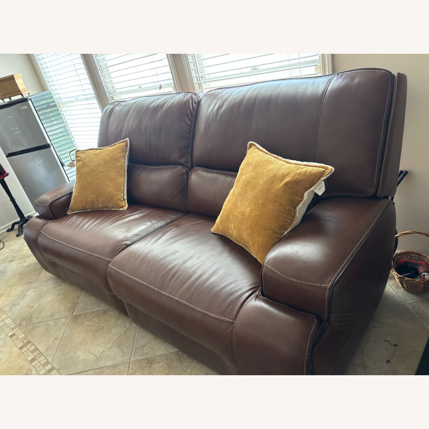 Brown Leather Recliner 2 Sectional - image-1