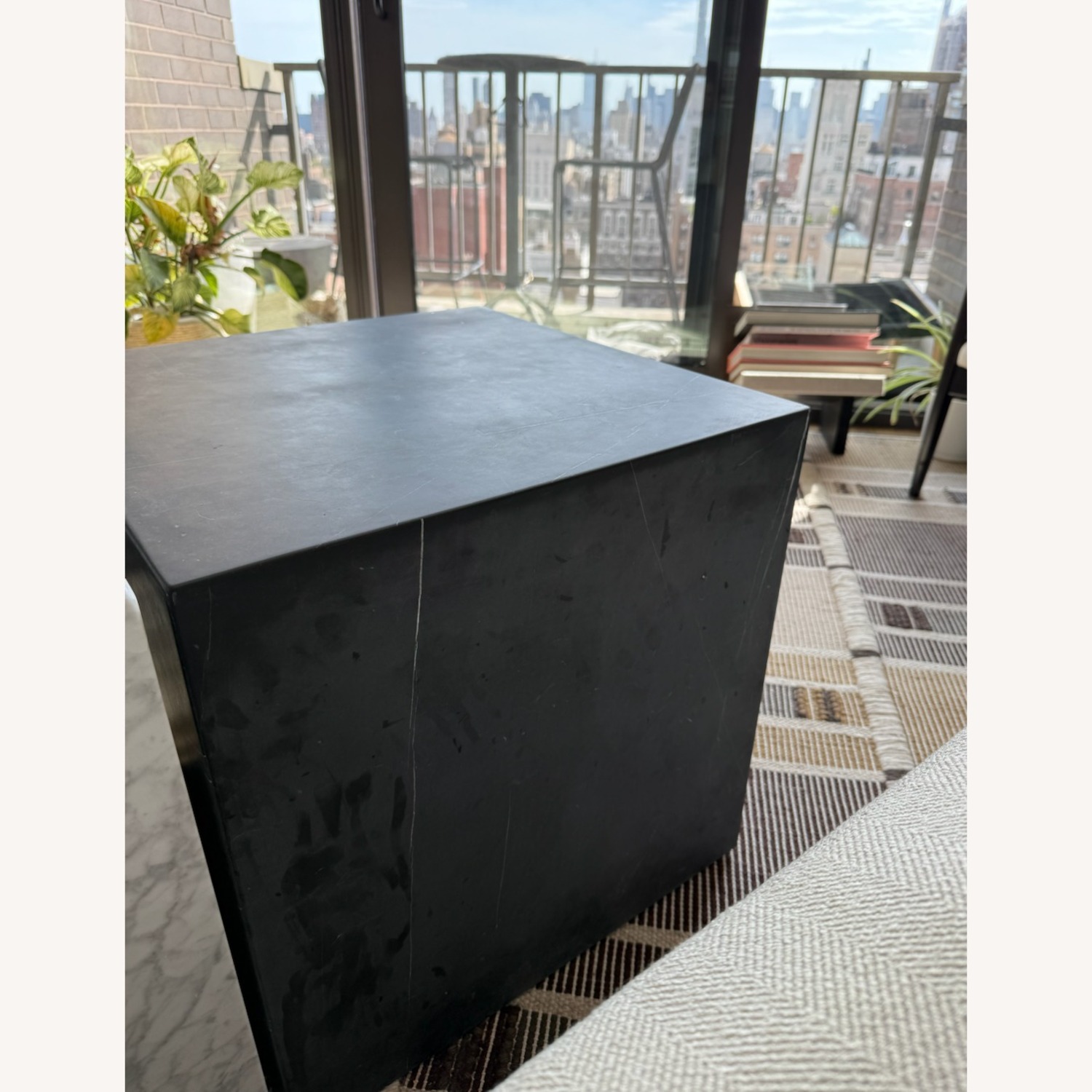 Restoration Hardware Marble Plinth Cube Side Table - image-4
