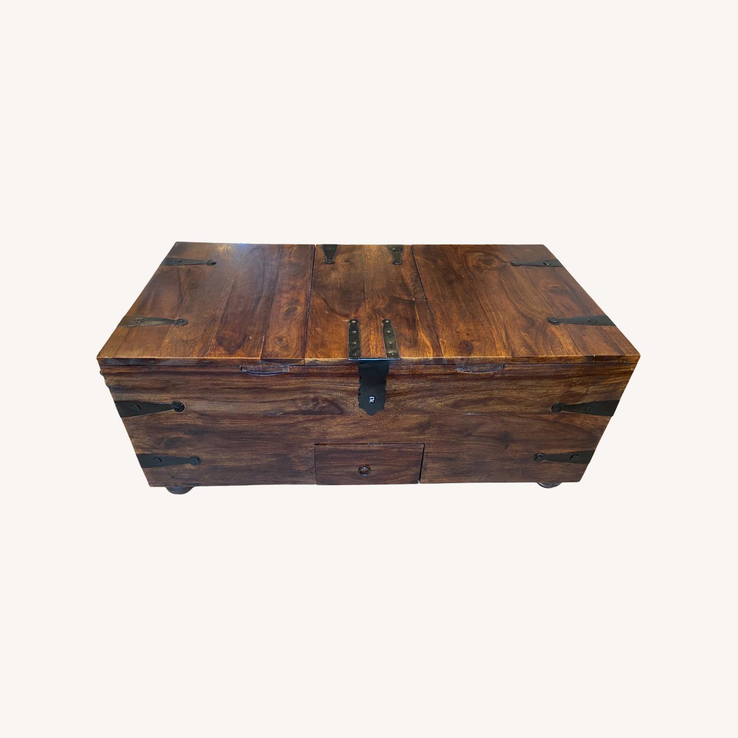 Pier 1 Imports Solid Wood Coffee Table/Trunk W Storage - image-0