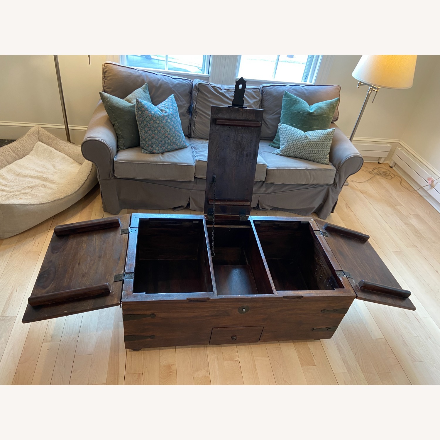 Pier 1 Imports Solid Wood Coffee Table/Trunk W Storage - image-5