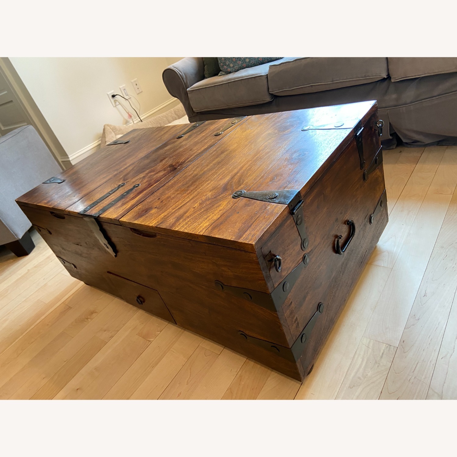 Pier 1 Imports Solid Wood Coffee Table/Trunk W Storage - image-2