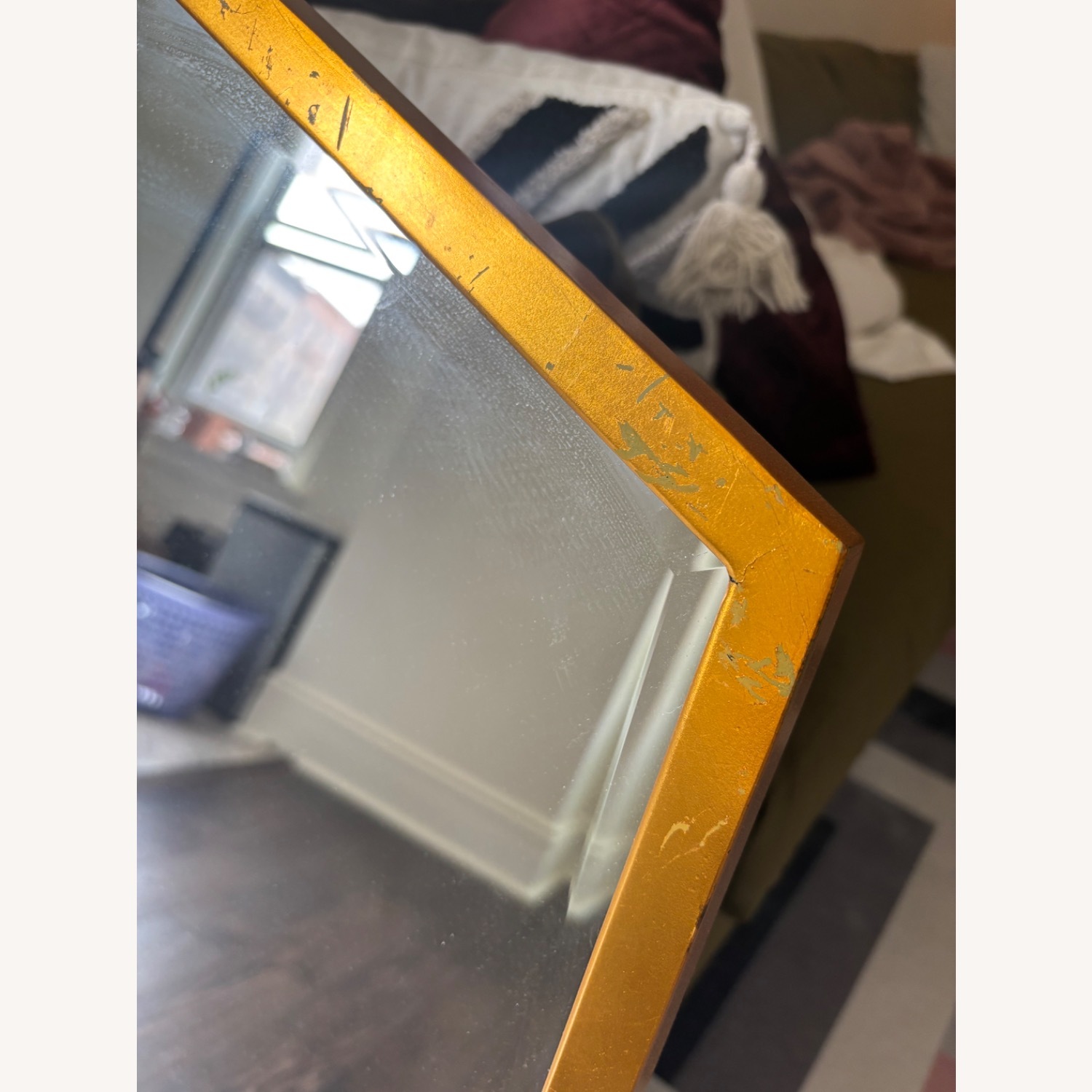 Pair of Gold Hexagon Mirrors - image-4