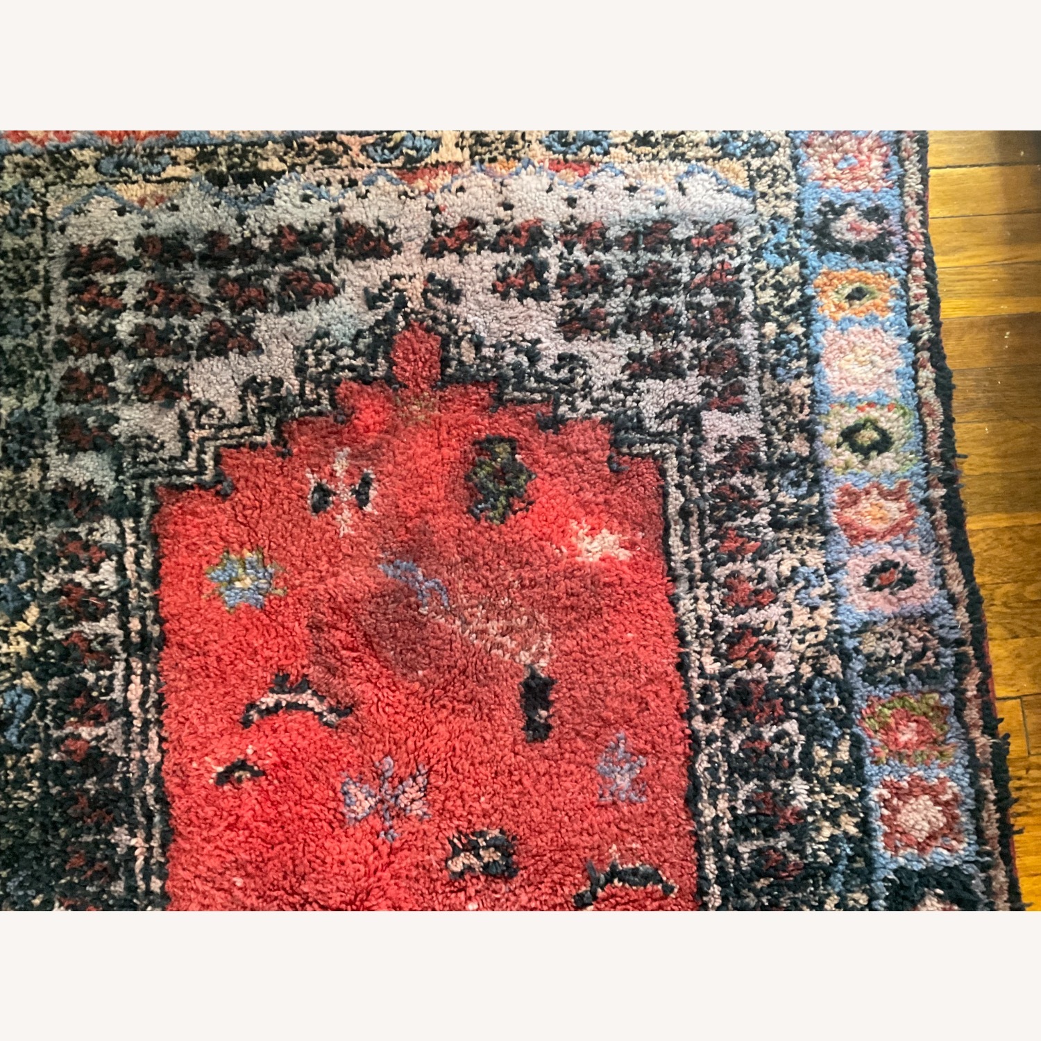 Vintage Moroccan Handmade Wool carpet - image-11