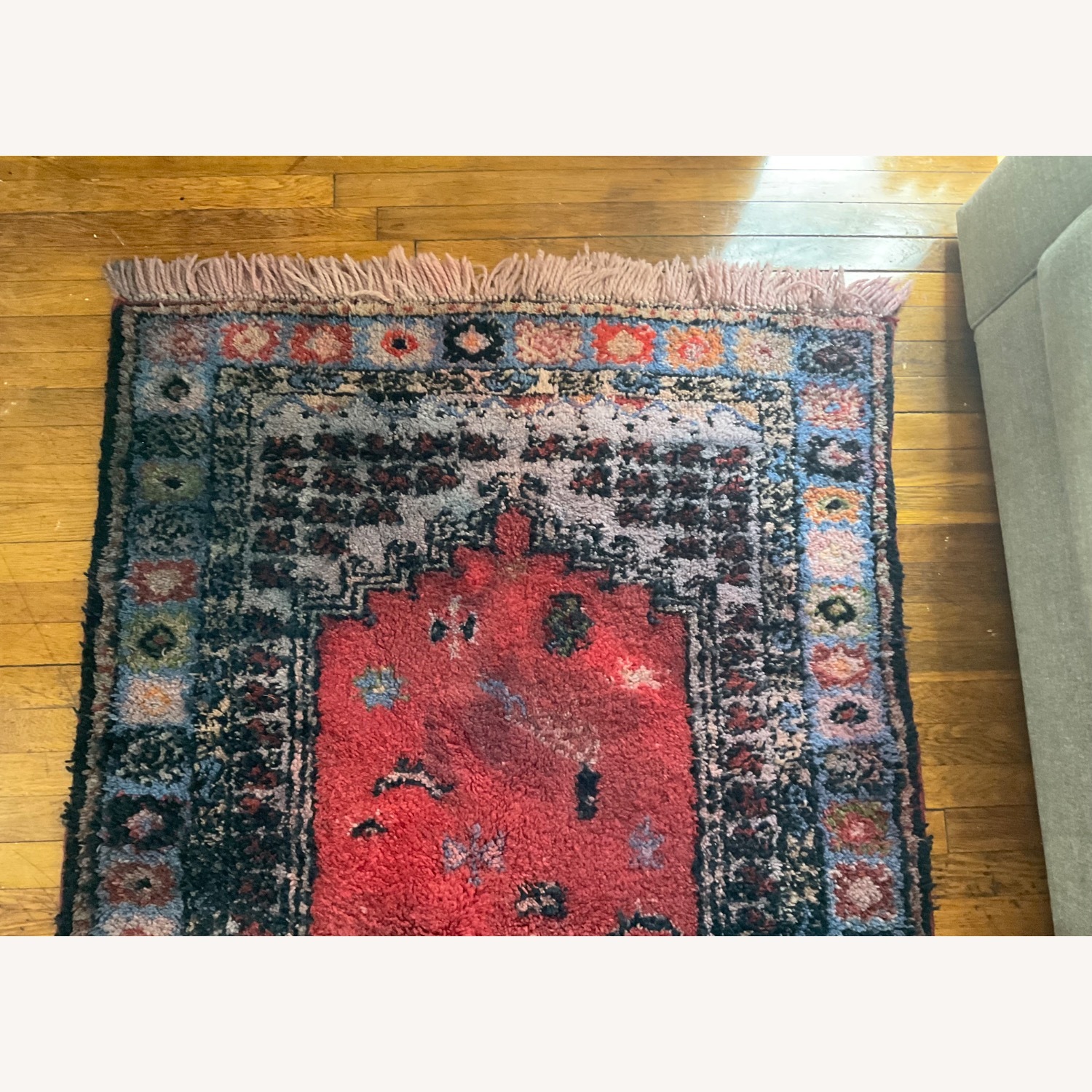 Vintage Moroccan Handmade Wool carpet - image-10