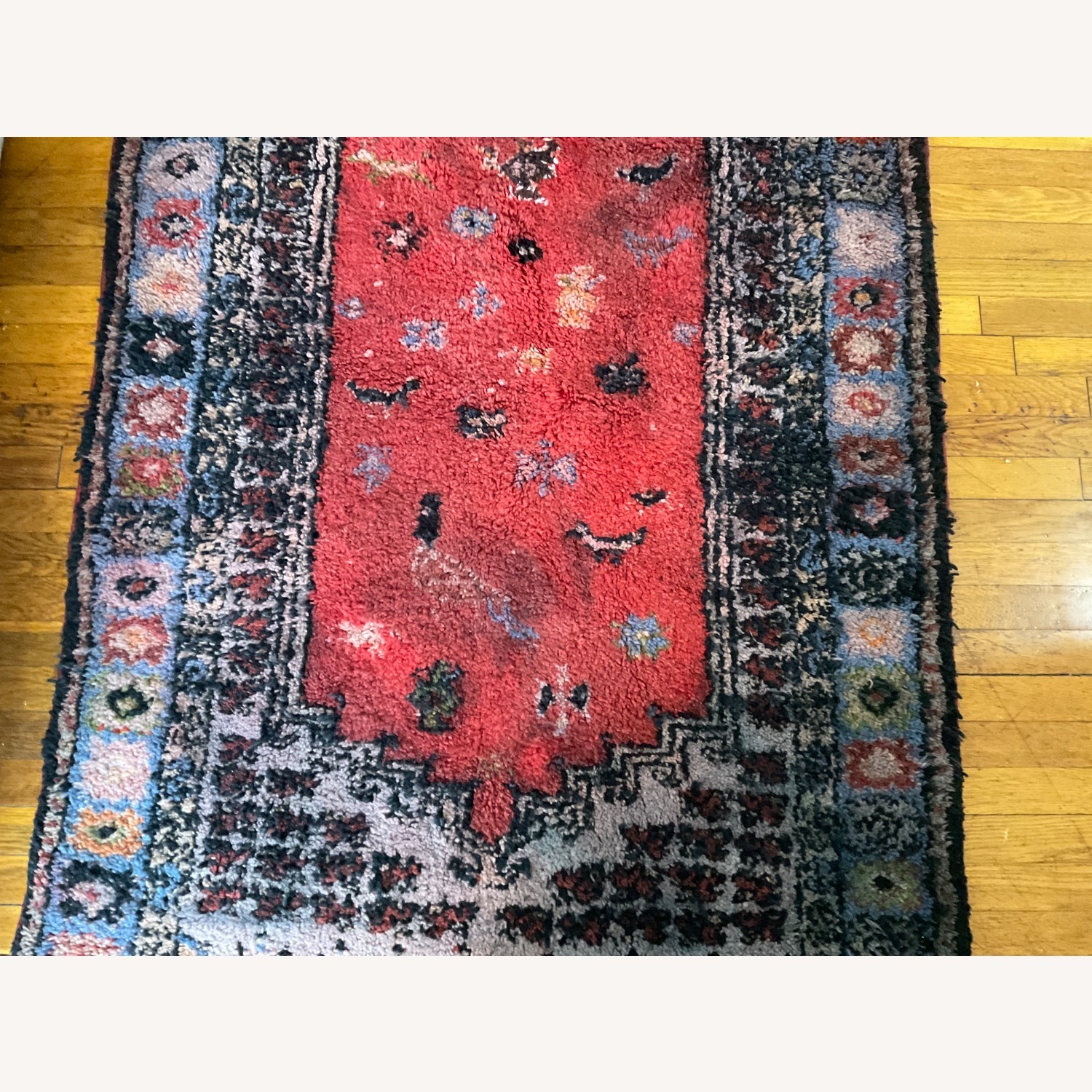 Vintage Moroccan Handmade Wool carpet - image-9