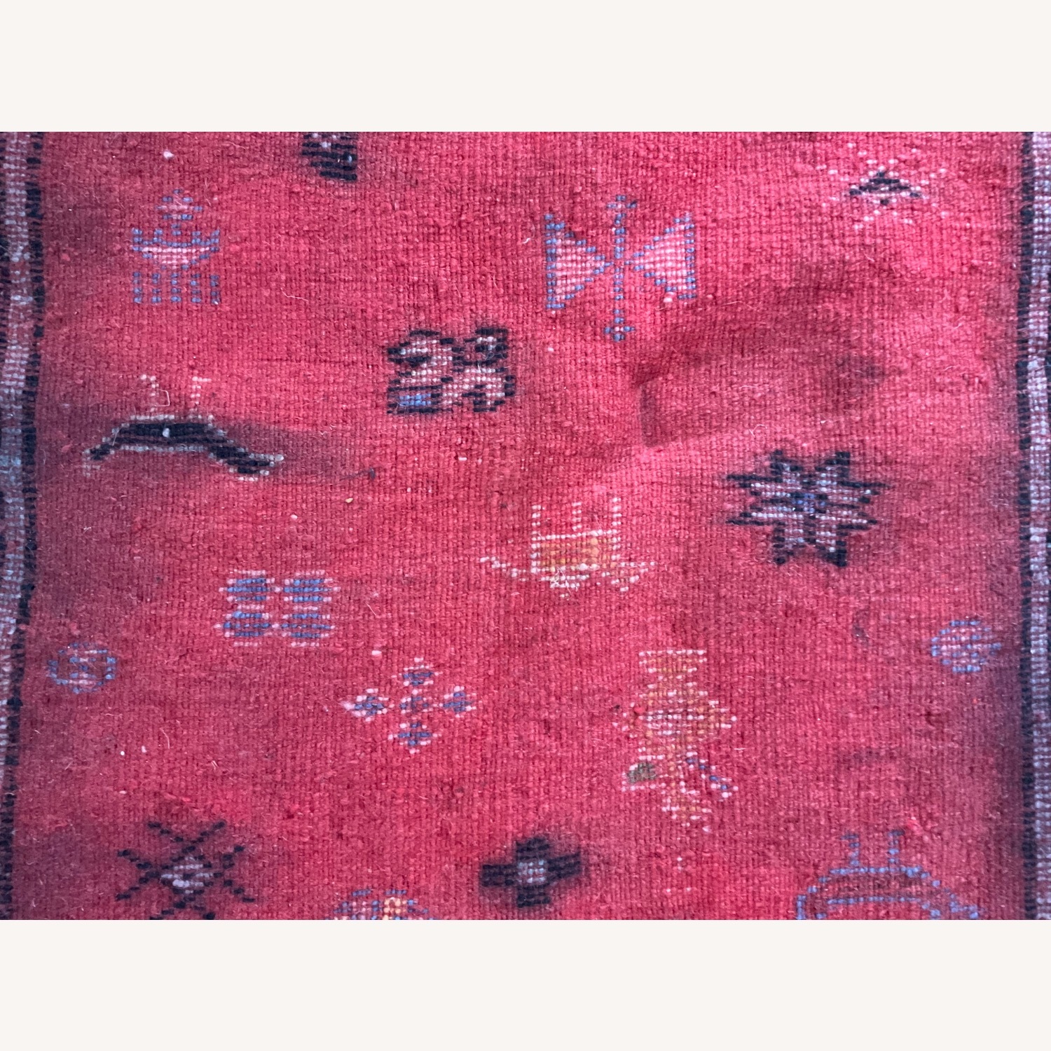 Vintage Moroccan Handmade Wool carpet - image-22