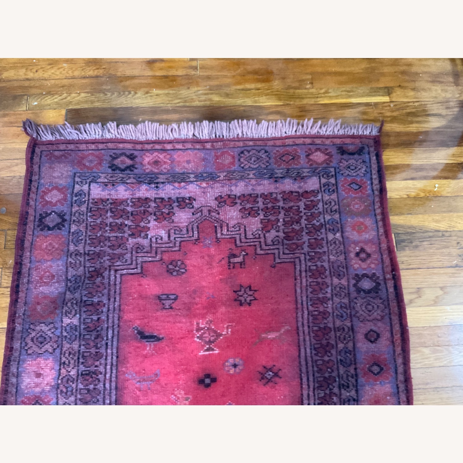 Vintage Moroccan Handmade Wool carpet - image-17