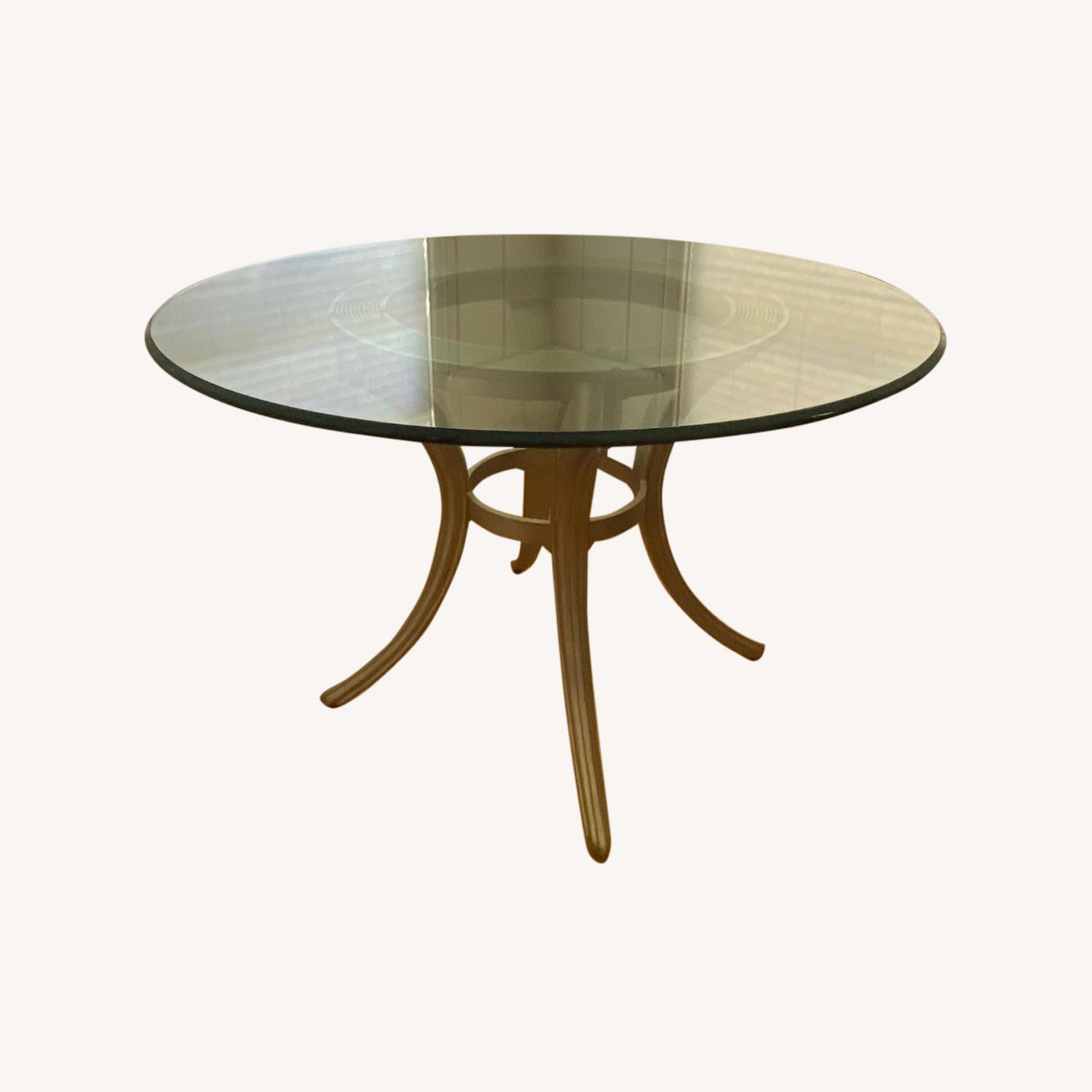 Ethan Allen Boscobel Glass and Metal Dining Table - image-0