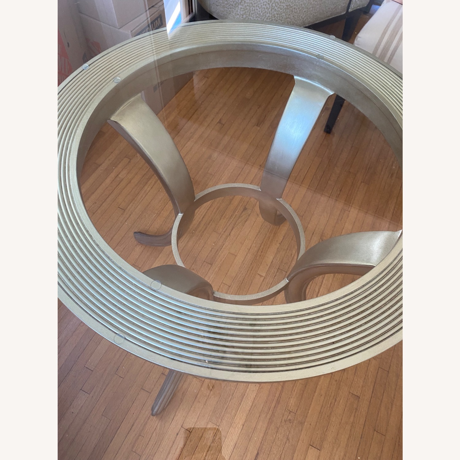 Ethan Allen Boscobel Glass and Metal Dining Table - image-2