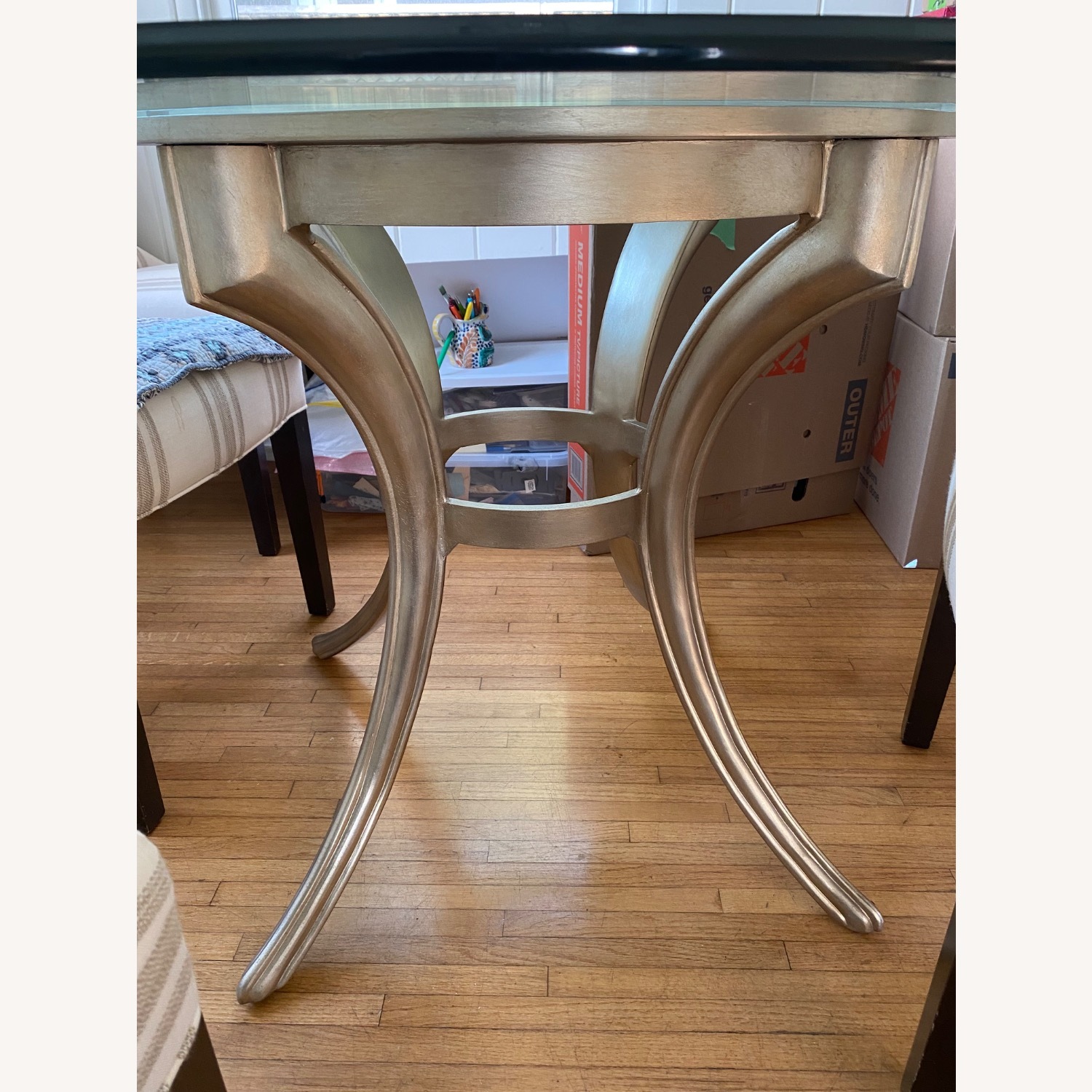 Ethan Allen Boscobel Glass and Metal Dining Table - image-3