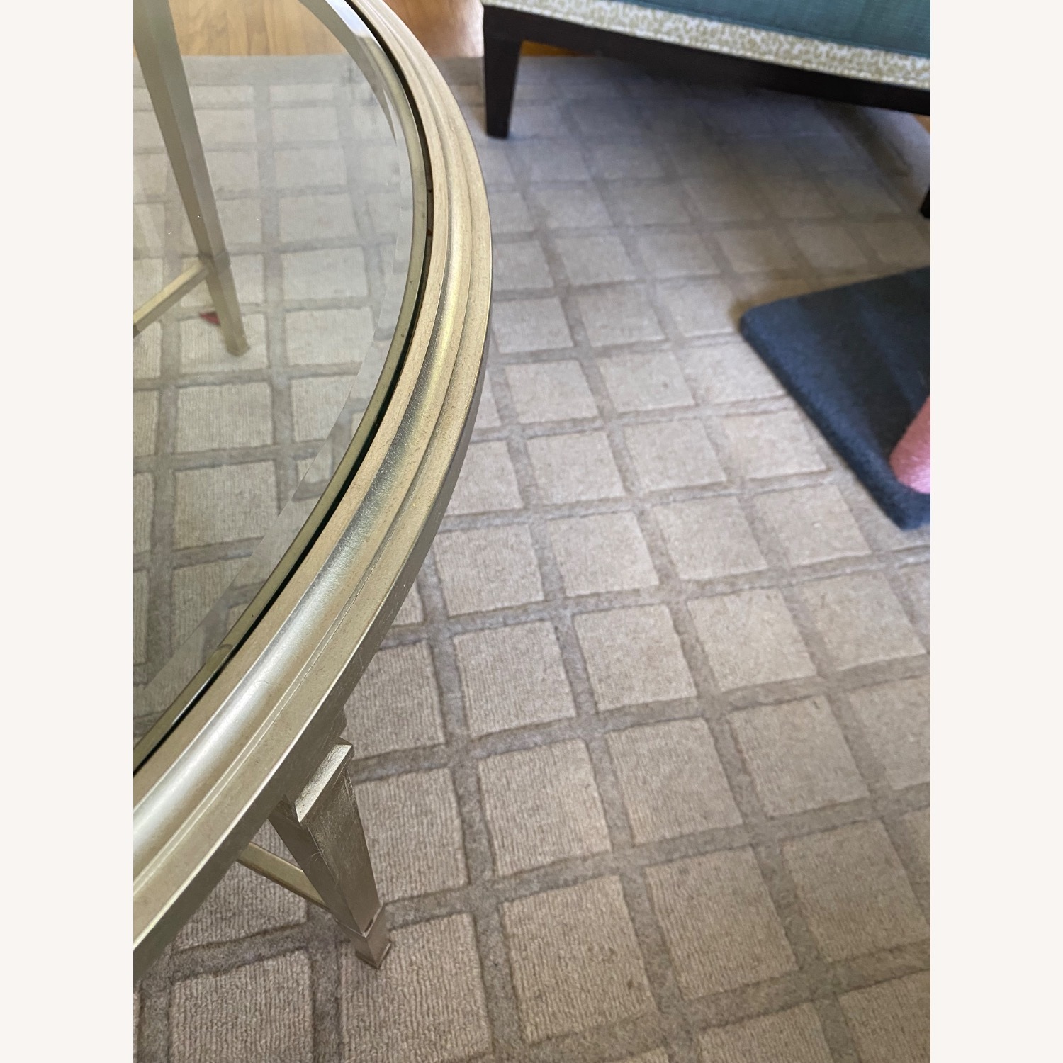 Glass and Metal Coffee Table - image-3