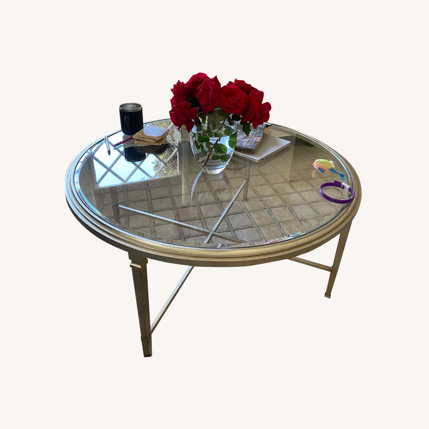 Glass and Metal Coffee Table - image-0