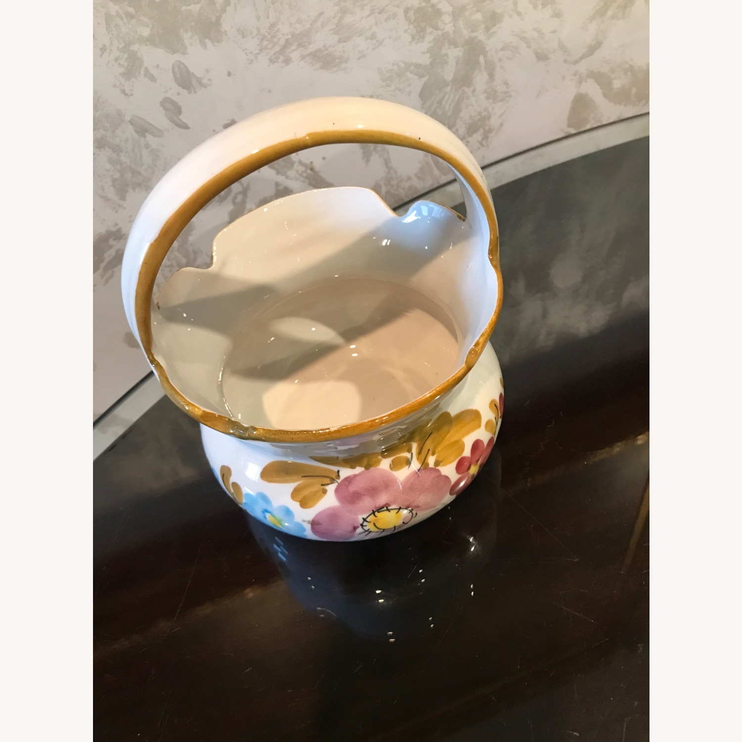 Vintage ltalian Ceramic Hand Painted Basket - image-12
