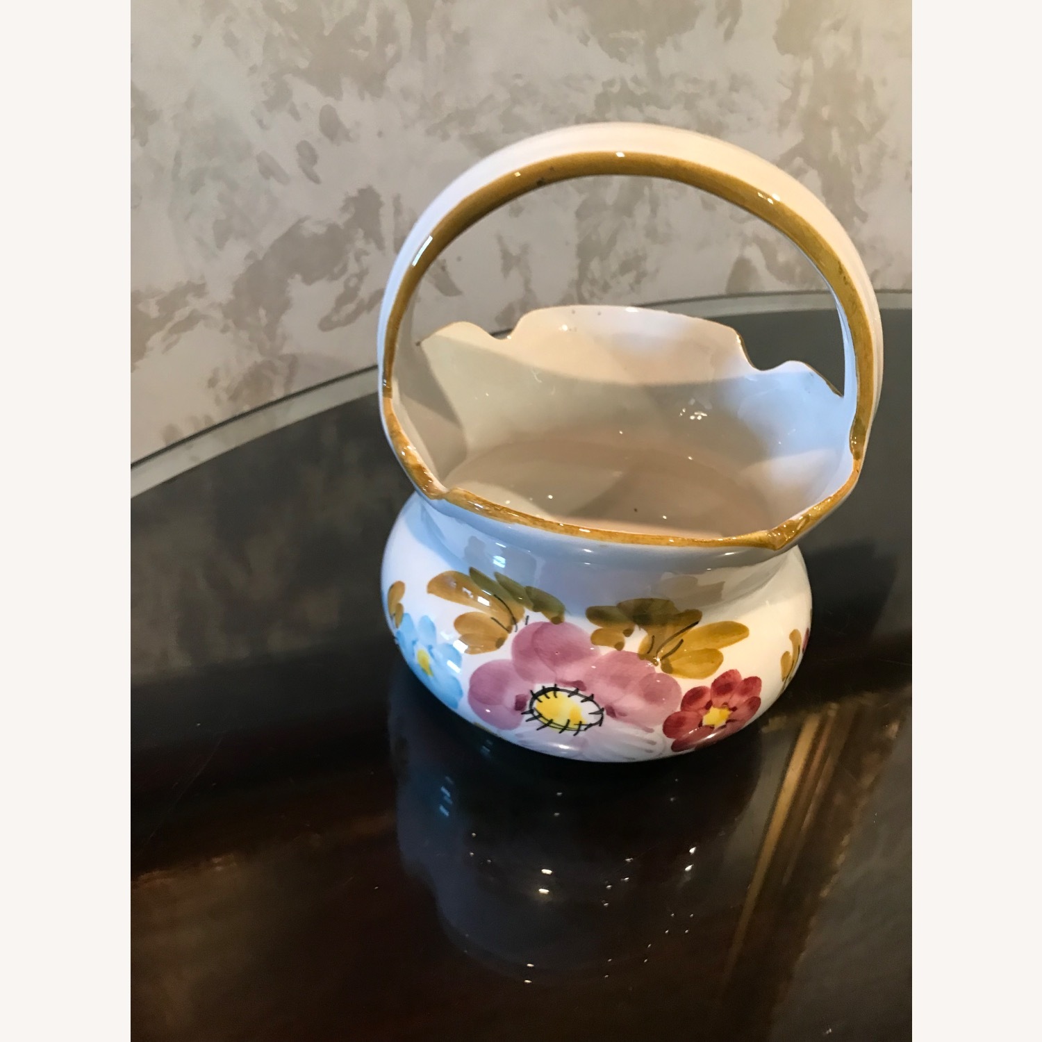 Vintage ltalian Ceramic Hand Painted Basket - image-15