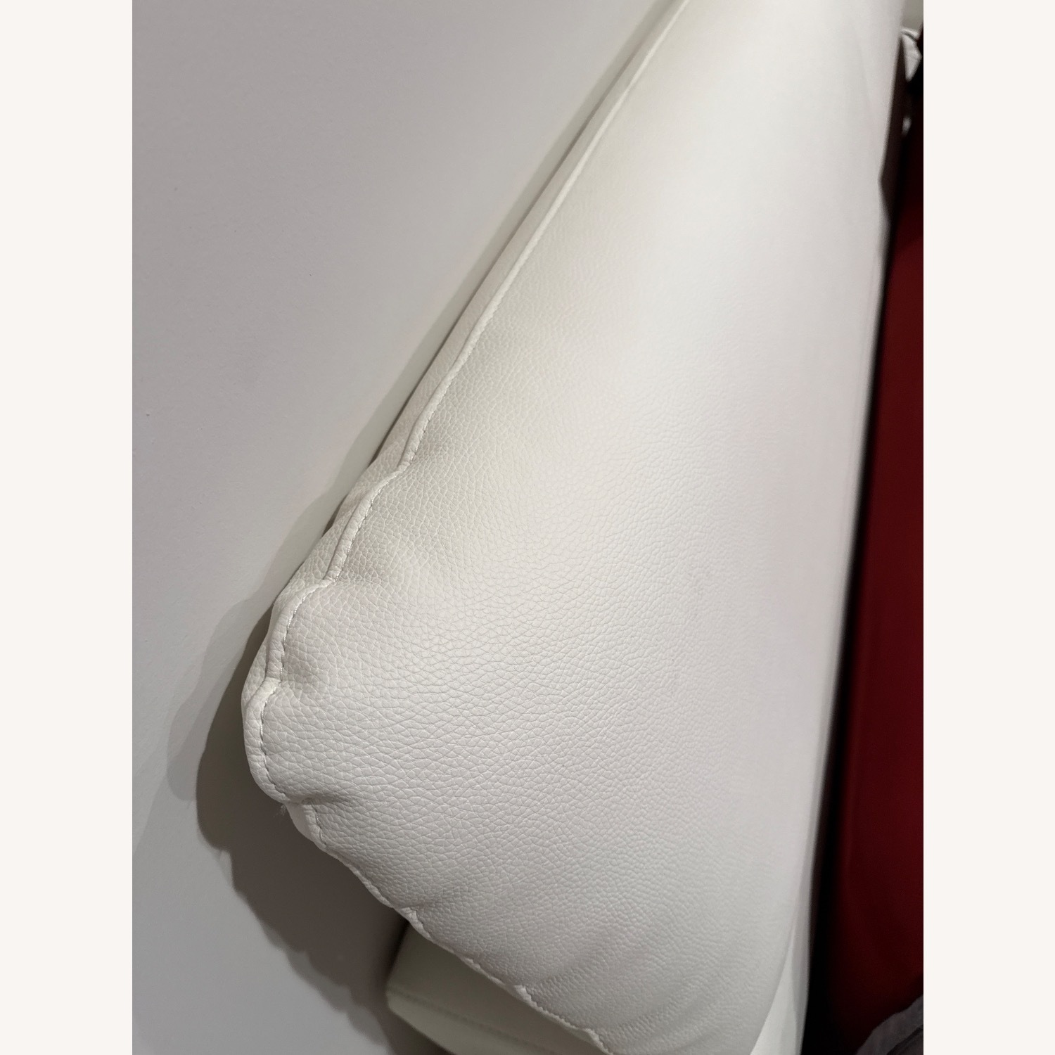 Movido White Leather Headboard and Frame - image-3