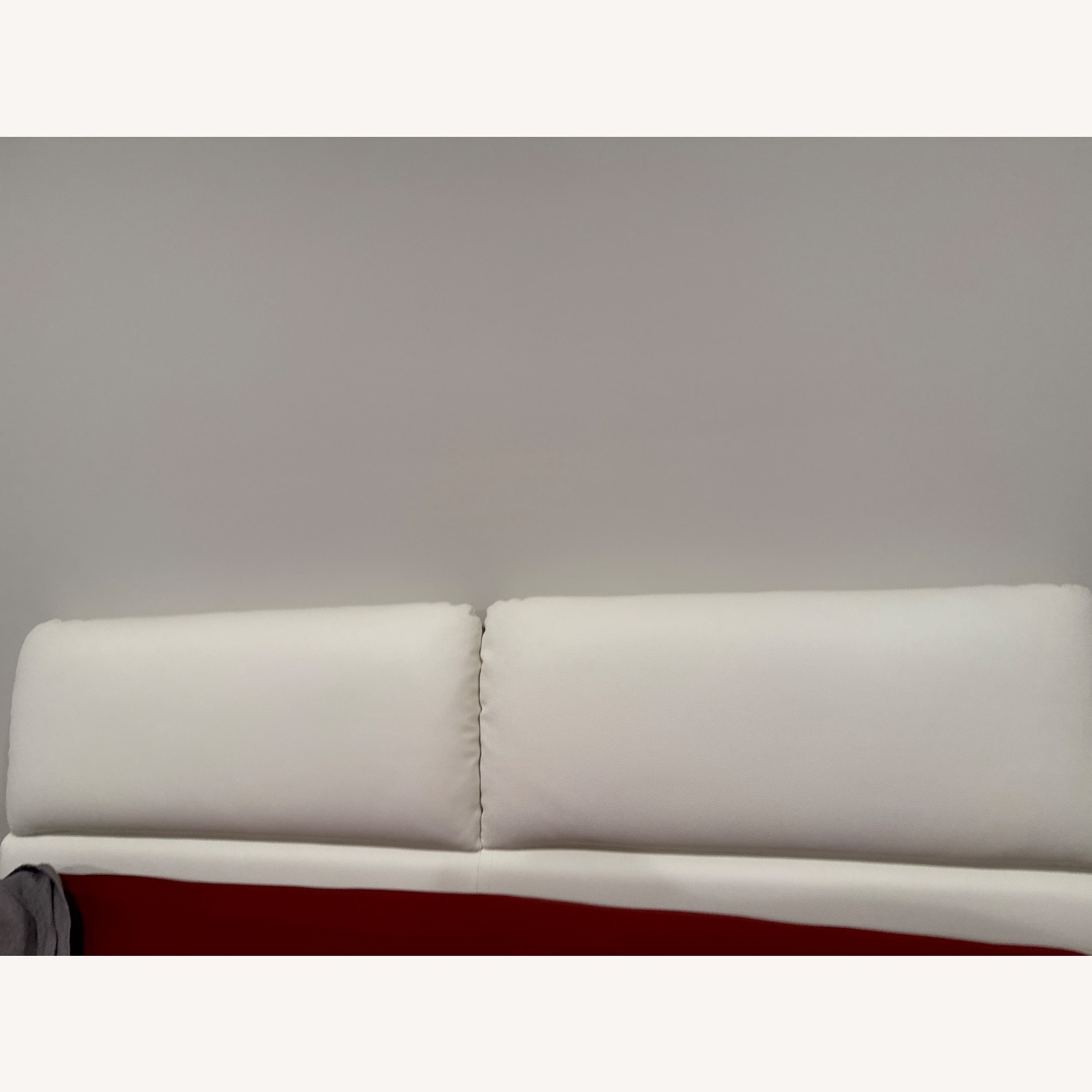 Movido White Leather Headboard and Frame - image-1