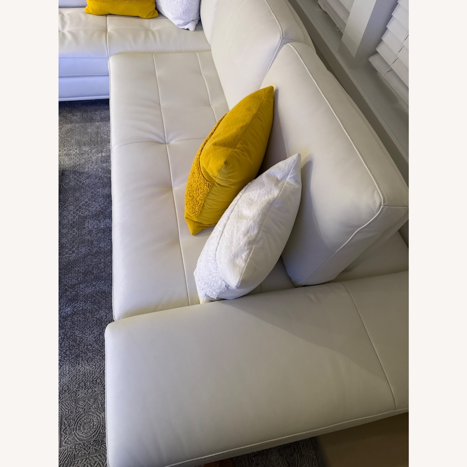 Whit Leather Sectional  - image-3