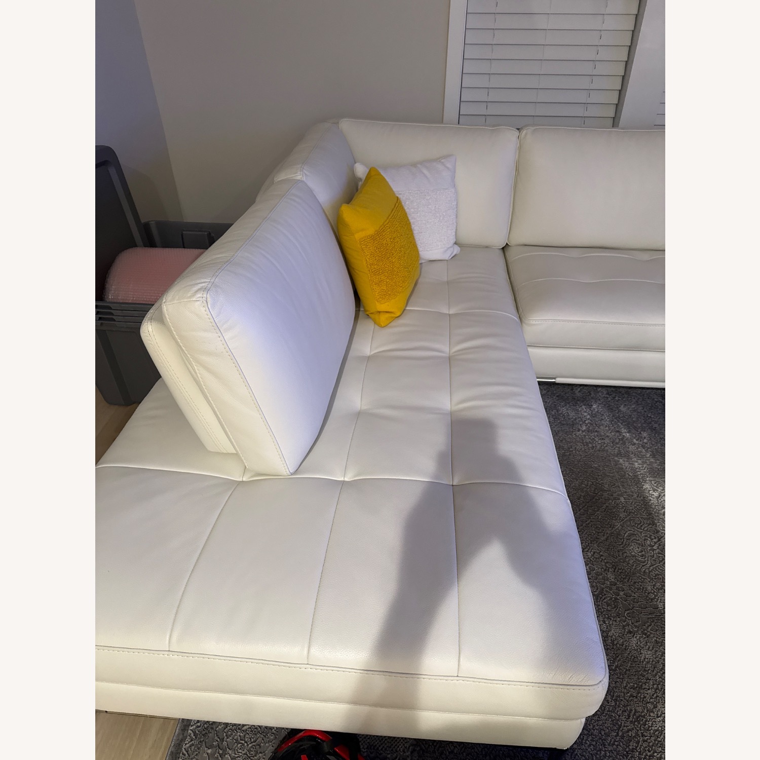 Whit Leather Sectional  - image-2