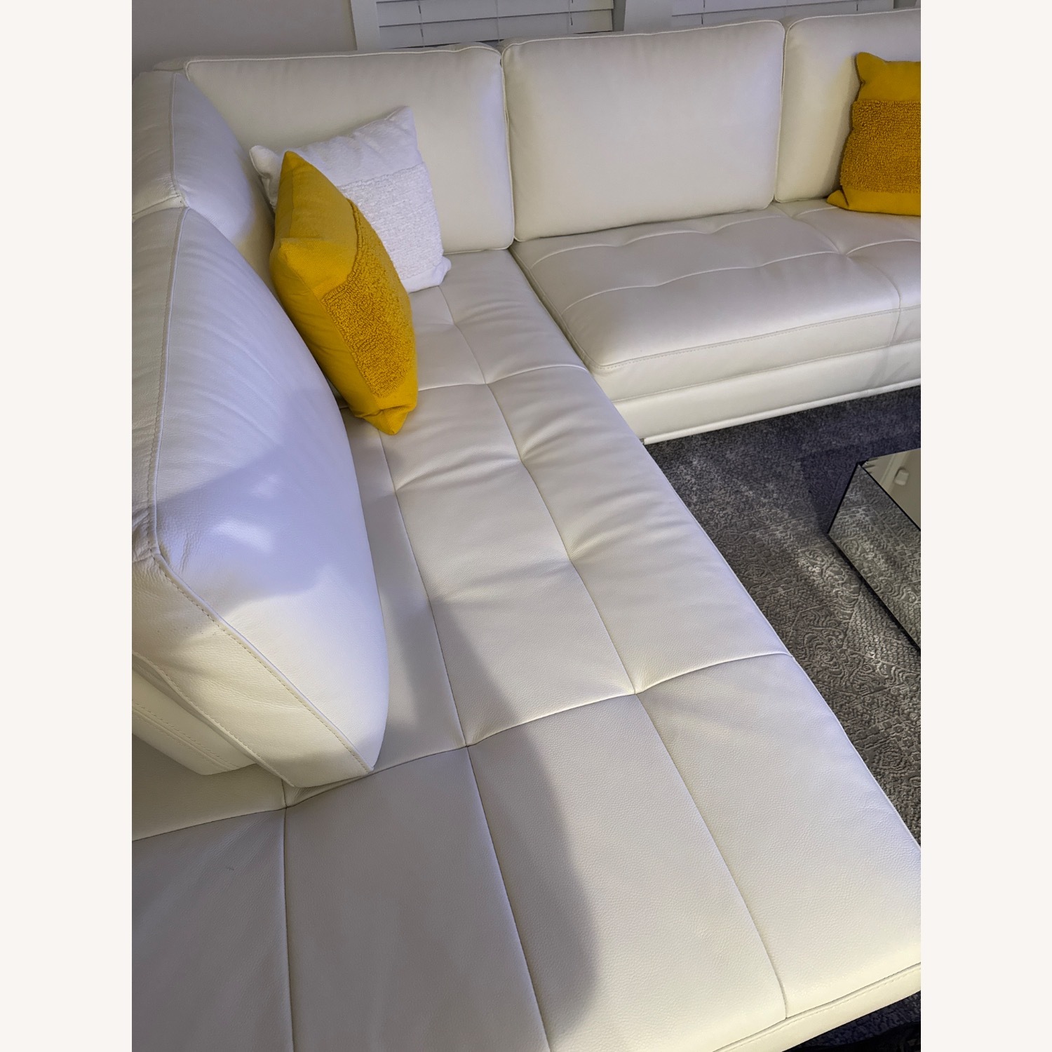 Whit Leather Sectional  - image-4
