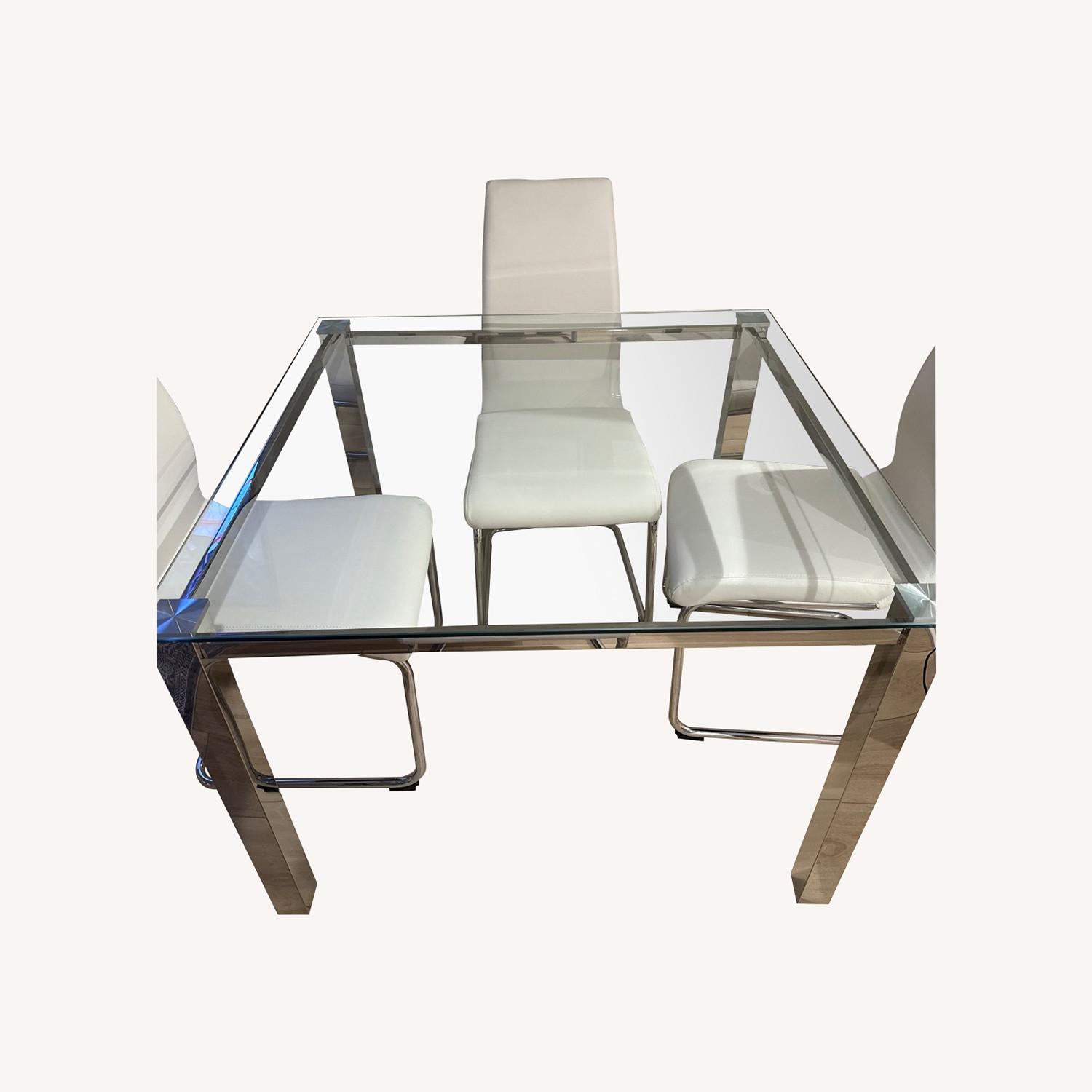 Glass Dining Table with 4 Chairs - image-0