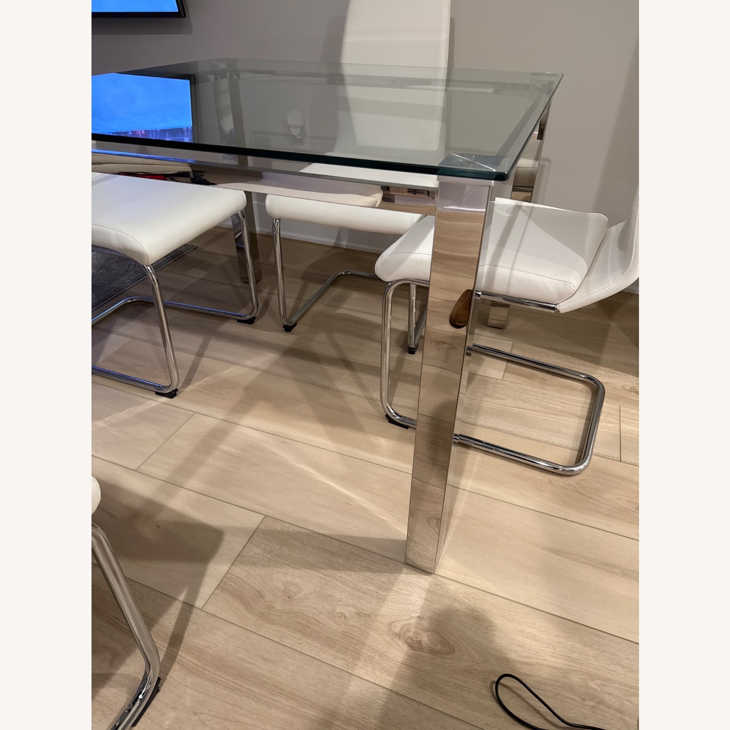 Glass Dining Table with 4 Chairs - image-2