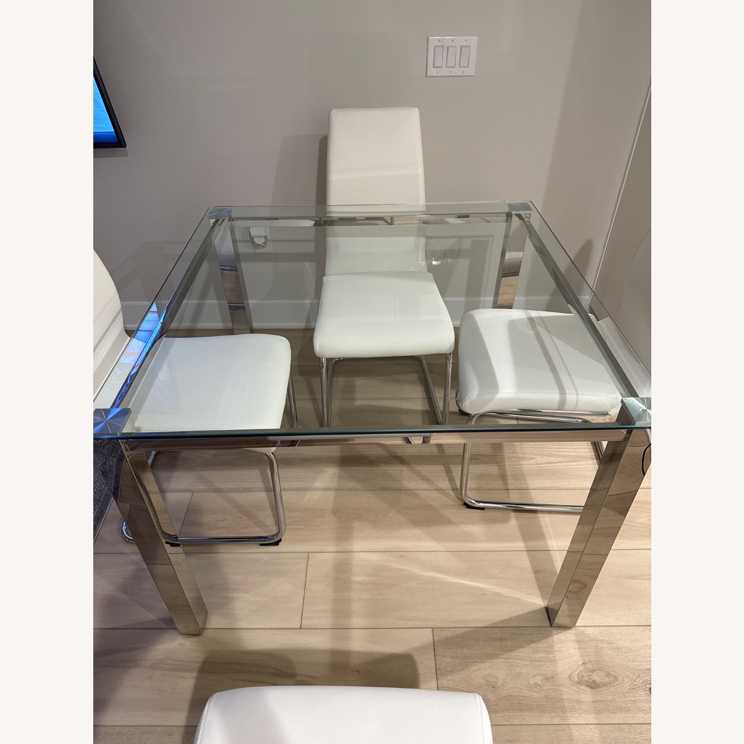 Glass Dining Table with 4 Chairs - image-1