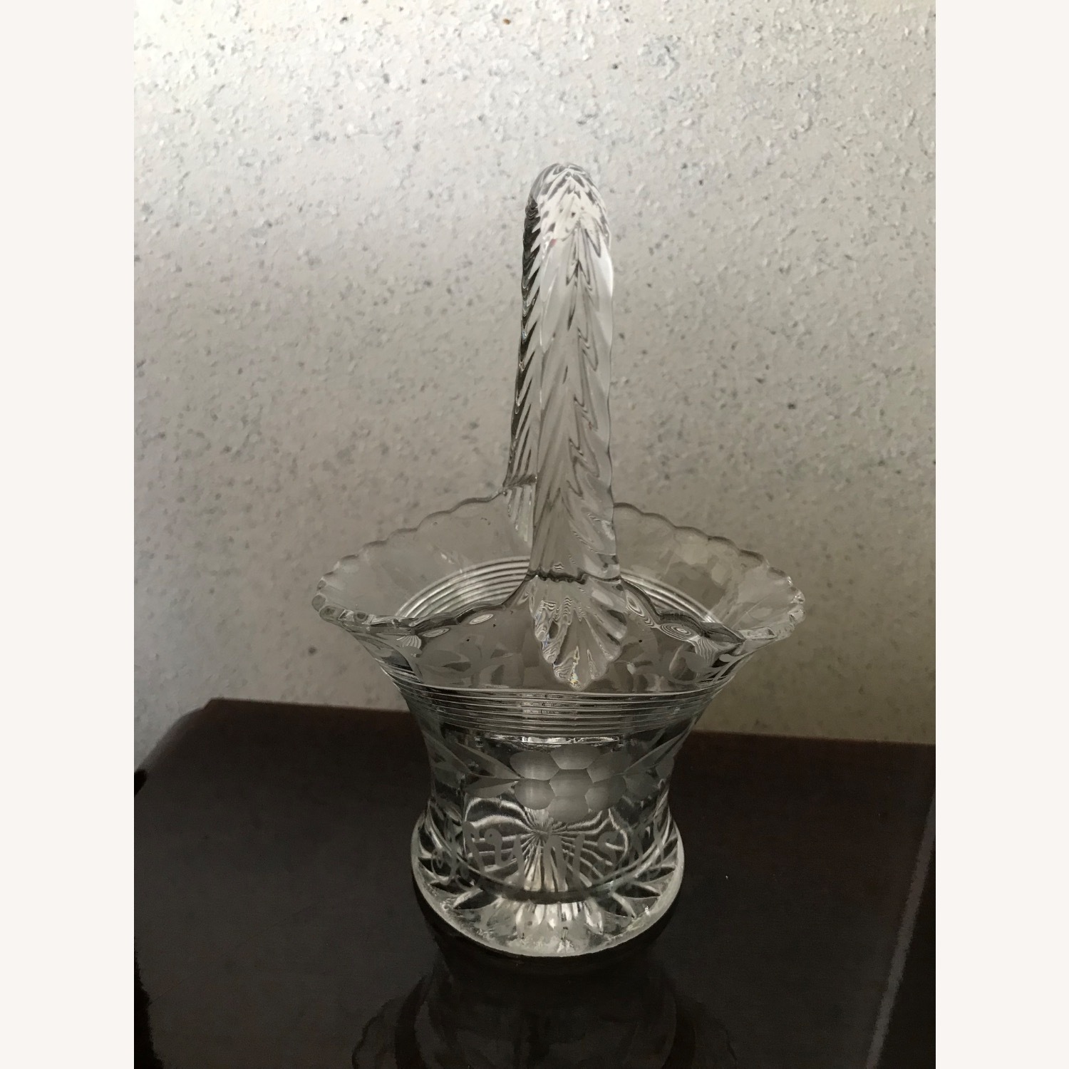 Antique 1930s Duncan & Miller Glass Brides Basket - image-2