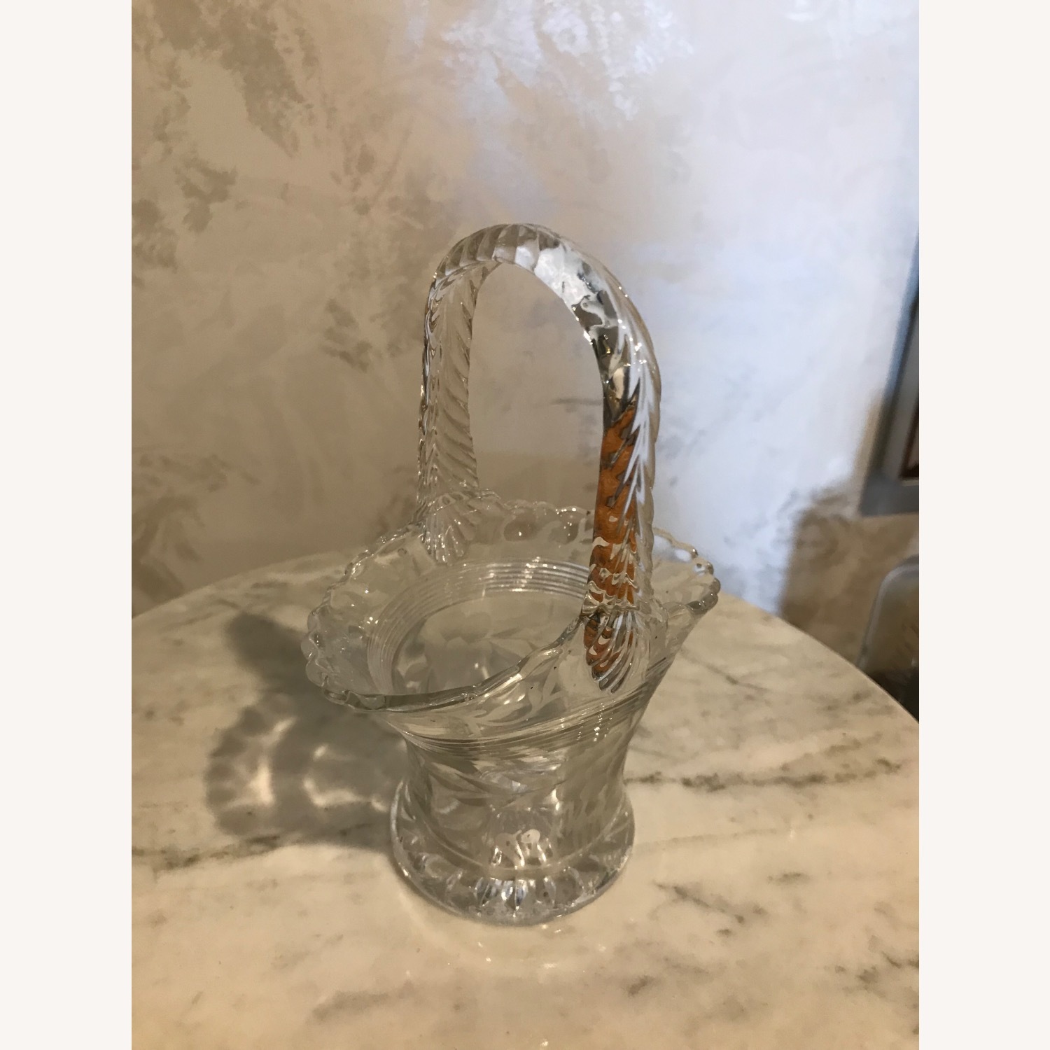 Antique 1930s Duncan & Miller Glass Brides Basket - image-4