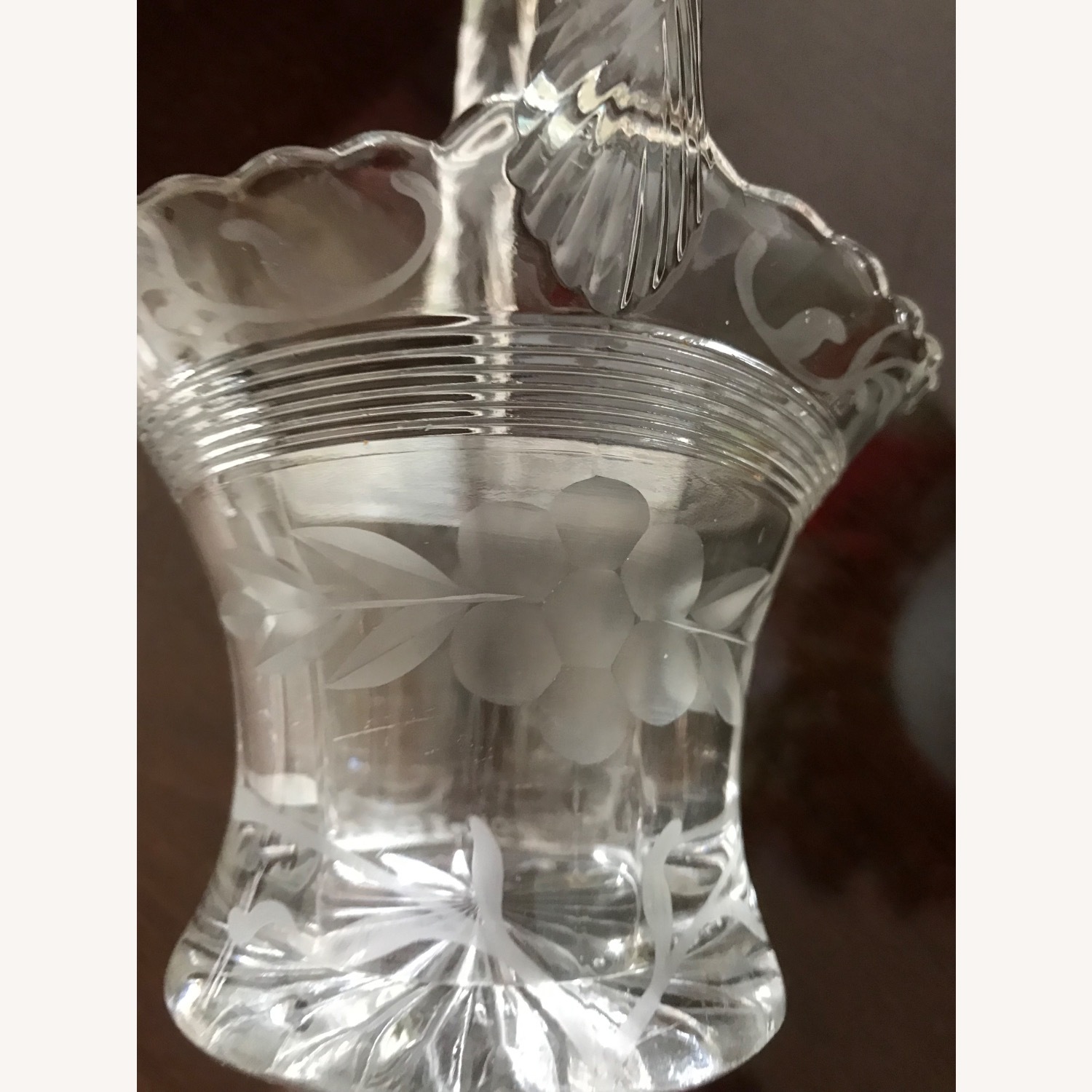 Antique 1930s Duncan & Miller Glass Brides Basket - image-14